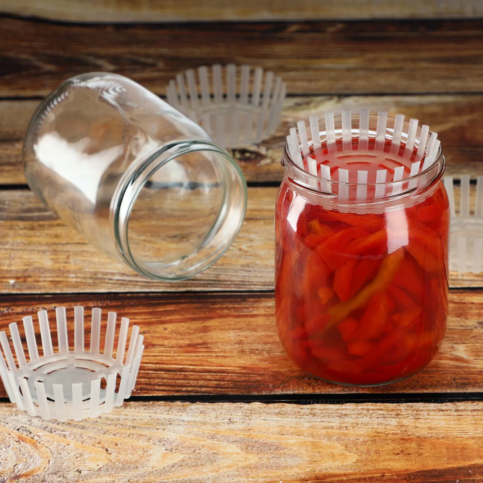 „Altedo“ stiklainių spaustukai, pilki, 82 mm skersmens, 12 vnt.