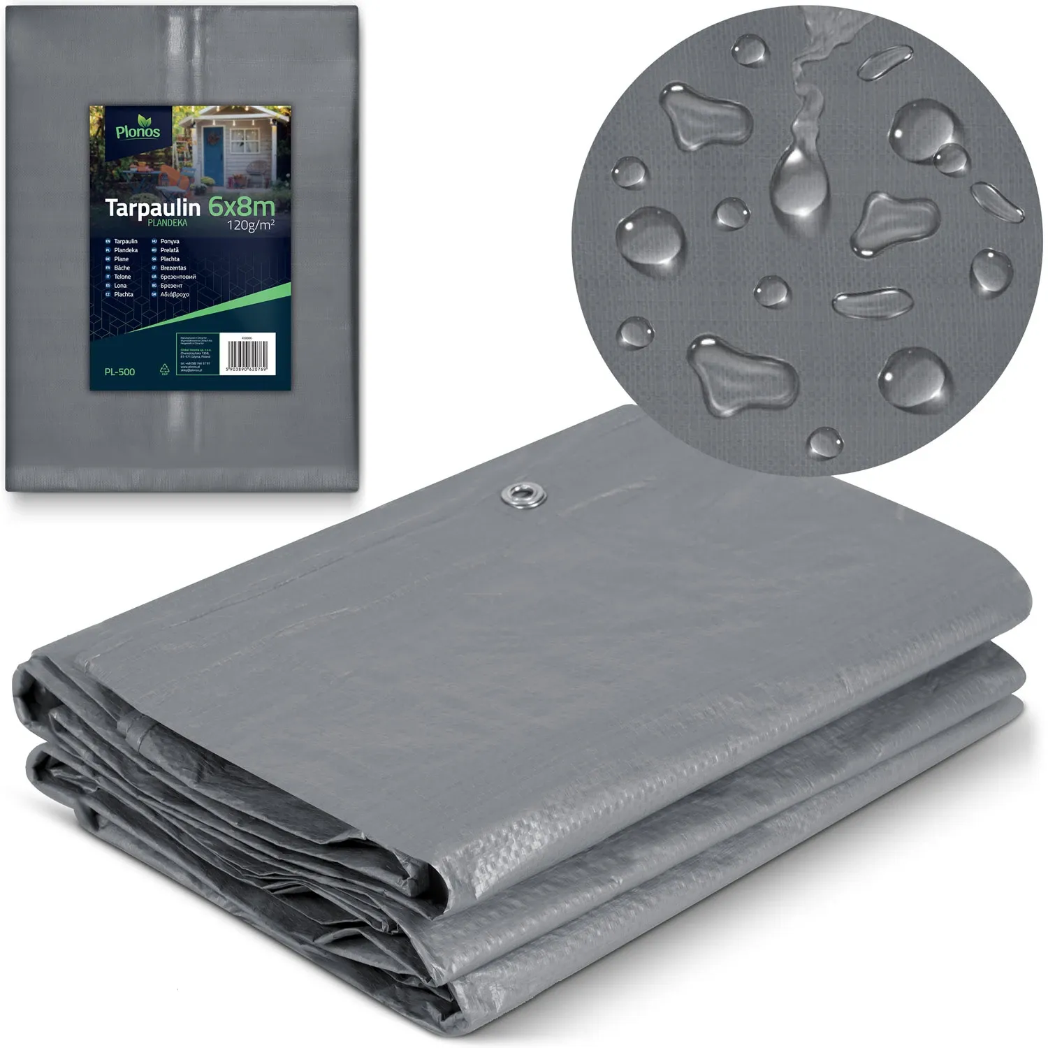 Brezentas 600 x 800 cm 120 g/m2 Plonos PL-500 - nuotrauka 1