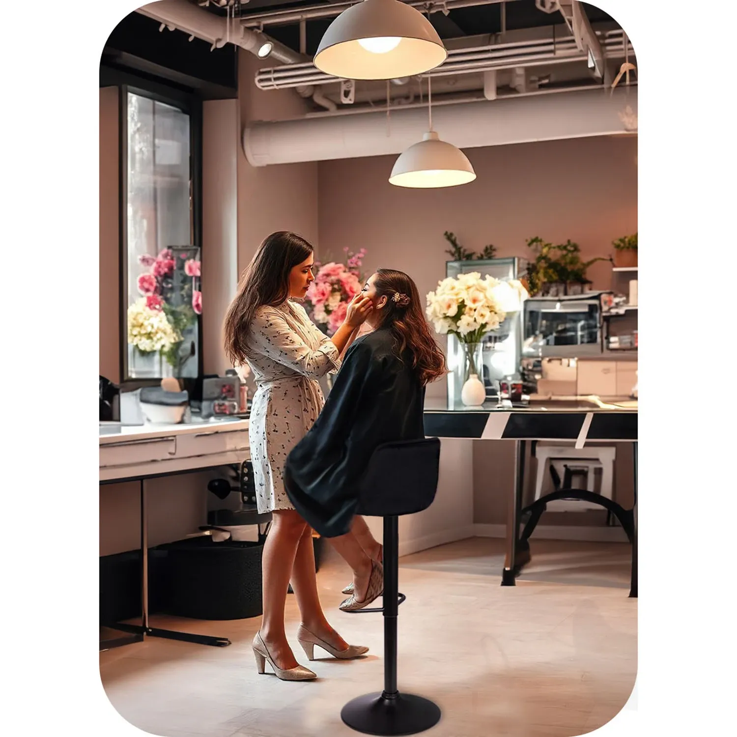 Nerra Sofatel juoda baro kėdė su atlošu ir juodu pagrindu - nuotrauka 1