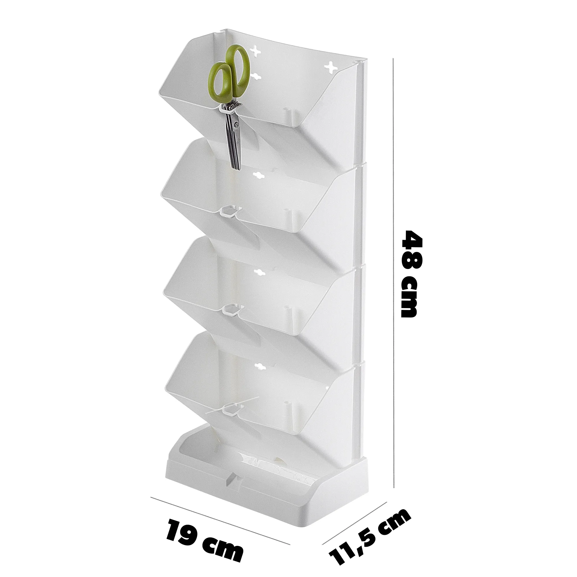 Seres stovintis vertikalus sodas 48 x 19 cm, baltas