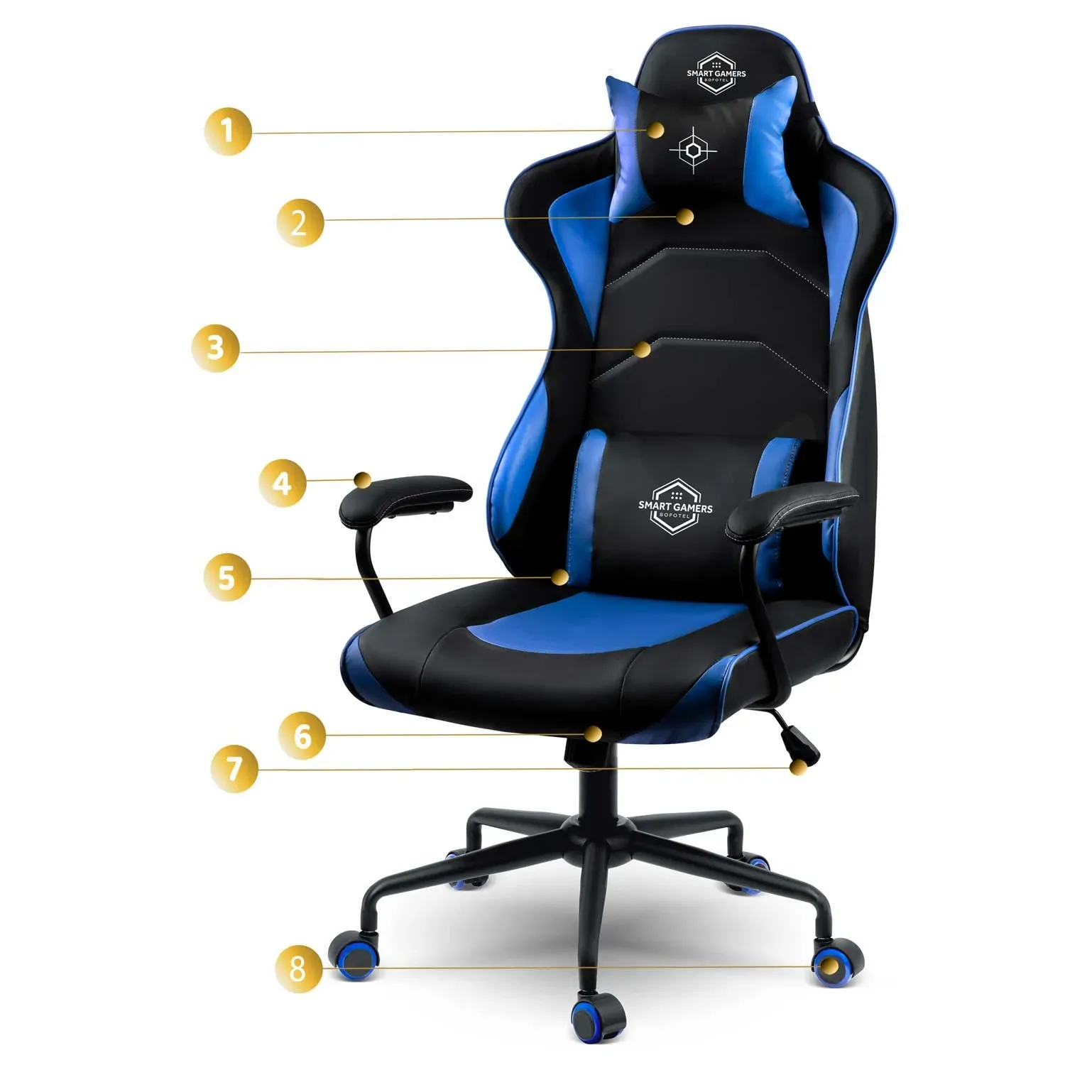 „Sofotel Yasuo“ žaidimų kėdė – mėlyna – 2591 - nuotrauka 1