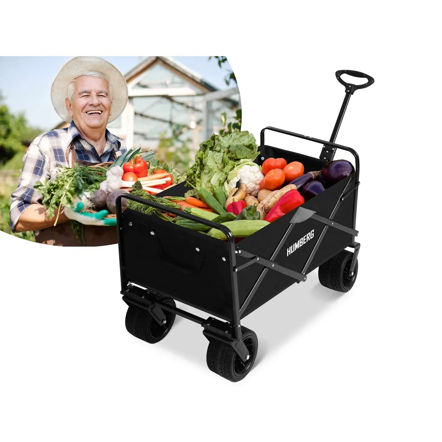 Sulankstomas transportavimo vežimėlis 100l Humberg HM-512 - nuotrauka 1
