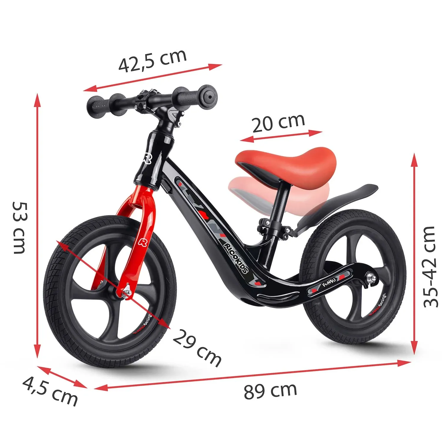 Ricokids FUNNU balansinis dviratis vaikams - nuotrauka 1