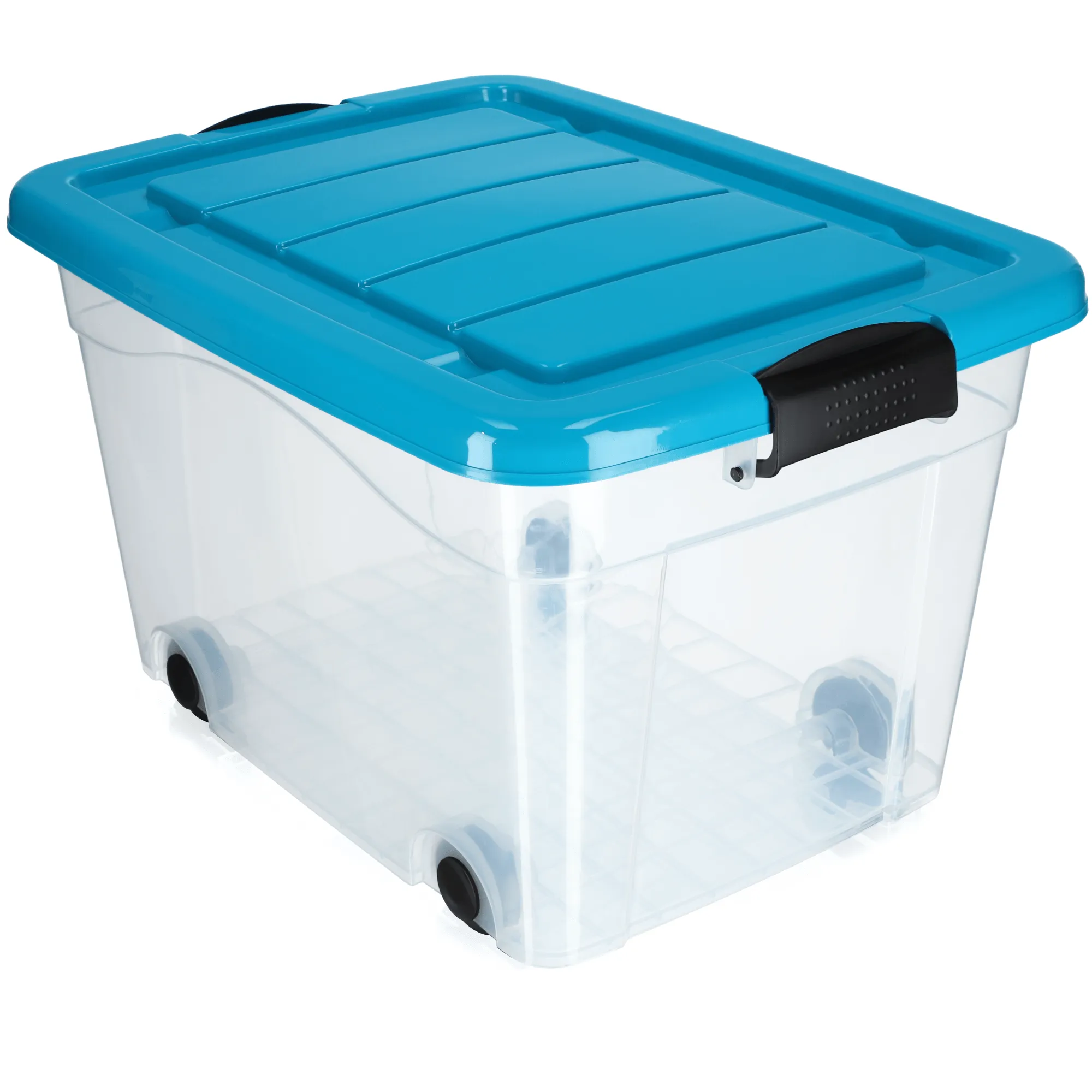 Vado 40 litrų plastikinė šiukšliadėžė su ratukais, mėlyna