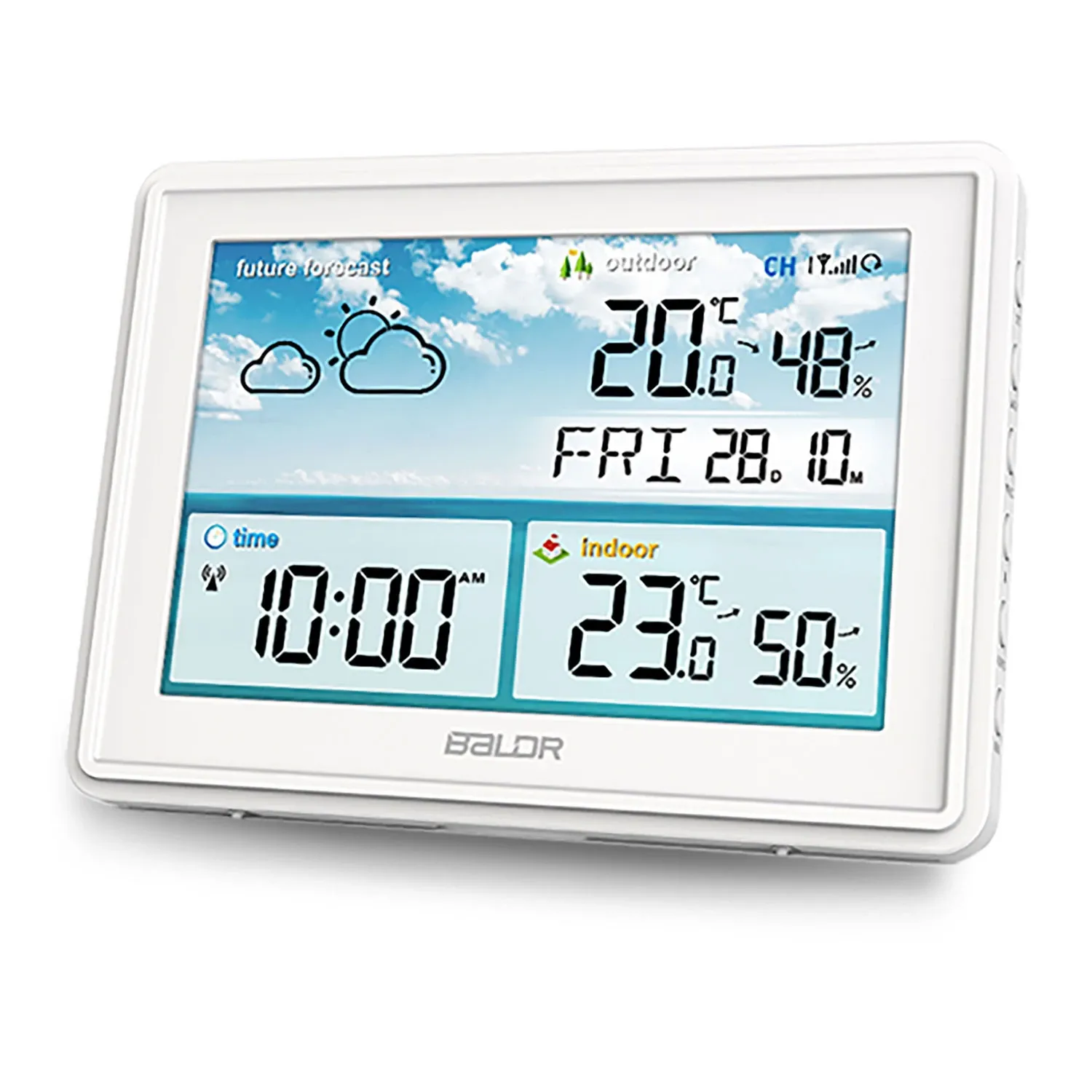 Meteorologinė stotelė su ekranu BD-909, balta - nuotrauka 1