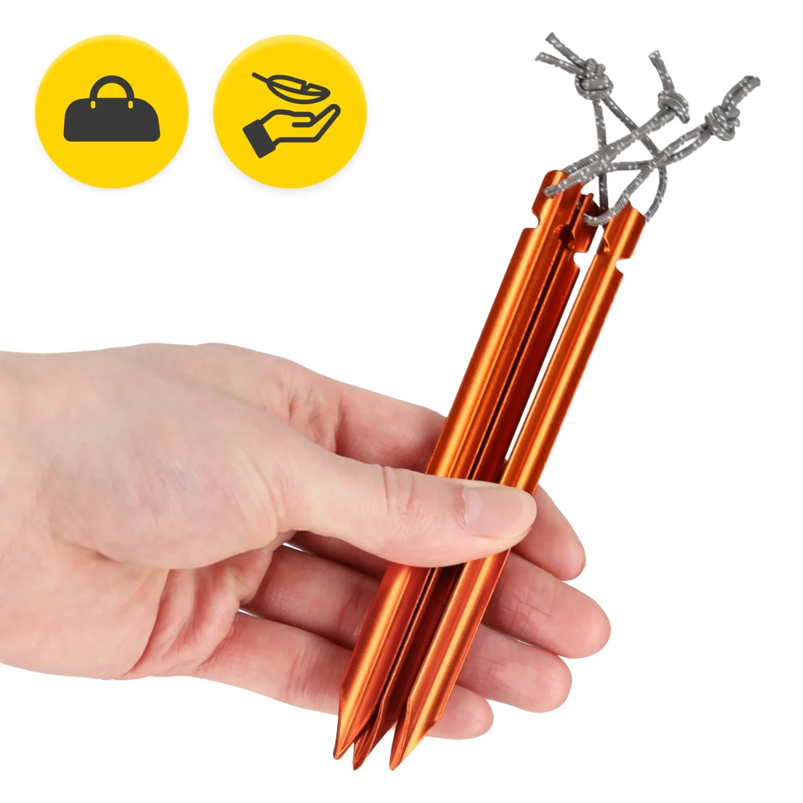 Aliuminio palapinės kuoliukų rinkinys 15 cm 10 vnt. - trikampiai