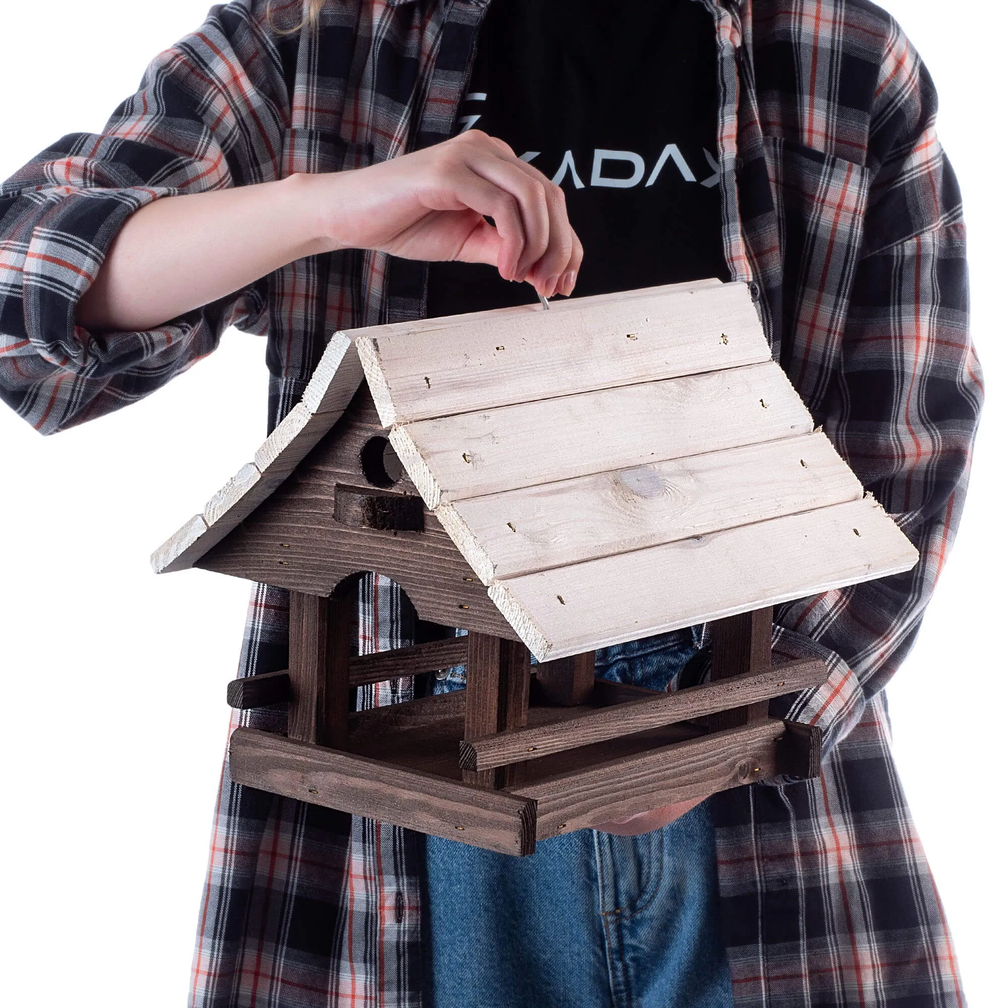 Arbis paukščių lesyklėlė, 30 x 25 cm, ruda ir balta