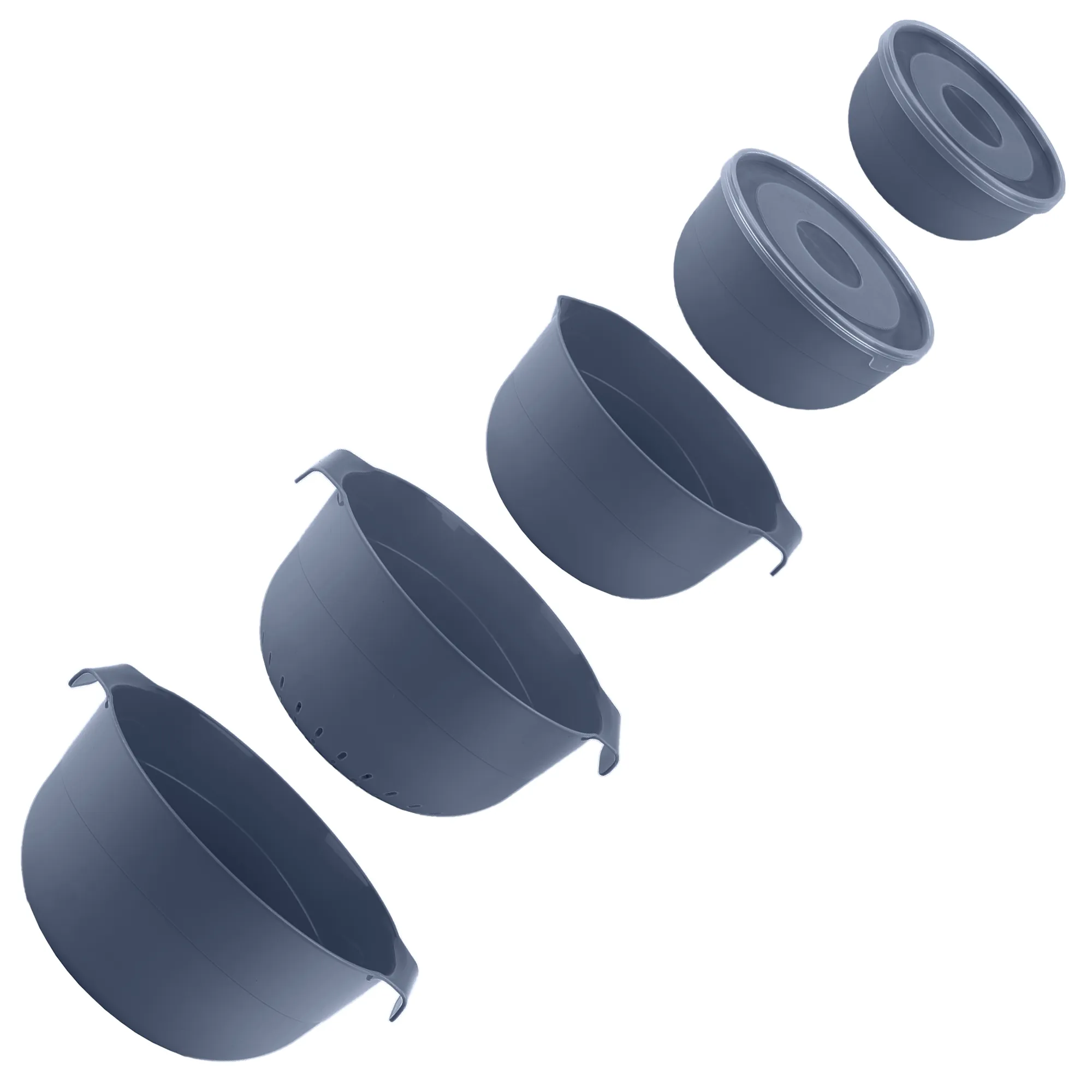 Dogato dubenėlių rinkinys, 7 dalys, tamsiai pilkas