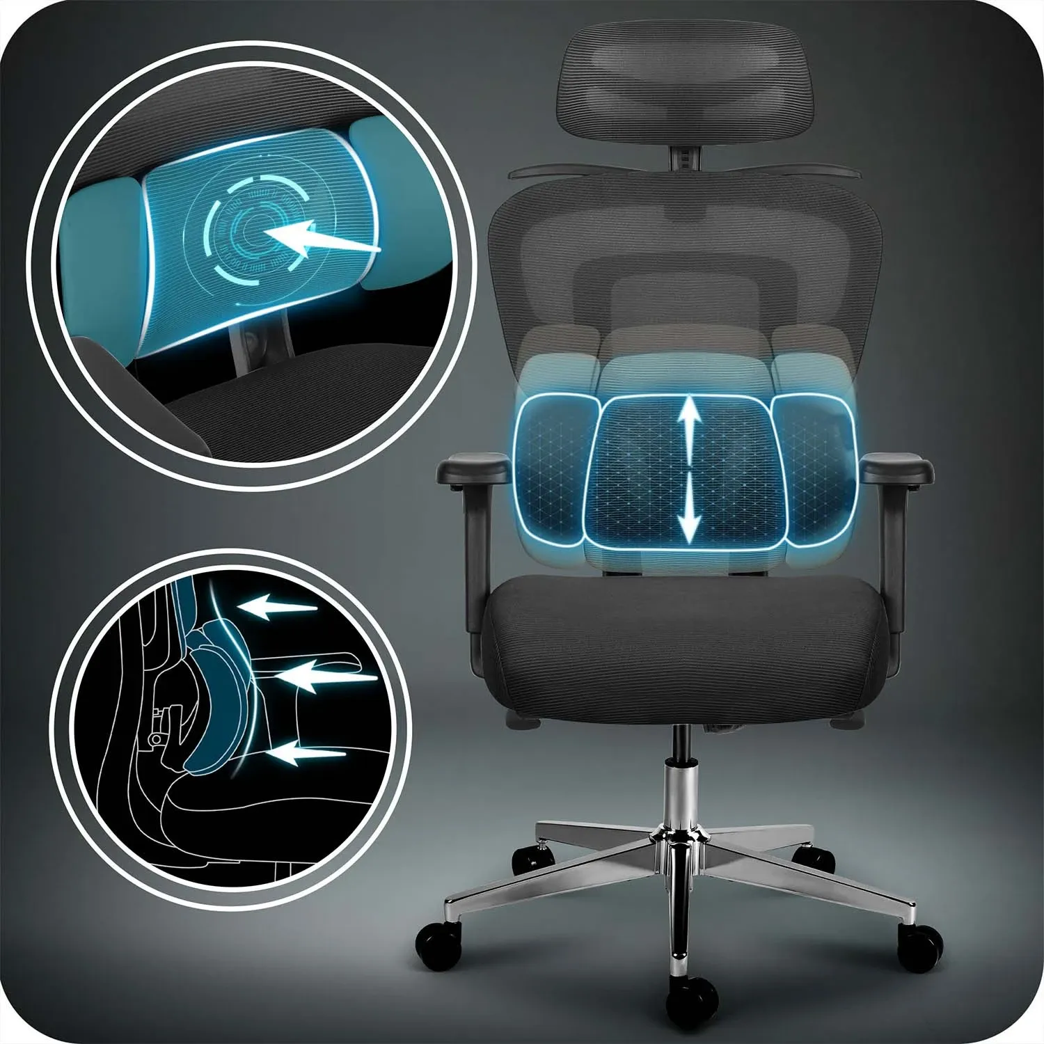 Sofotel Talin mikro tinklelio biuro kėdė – juoda - nuotrauka 1