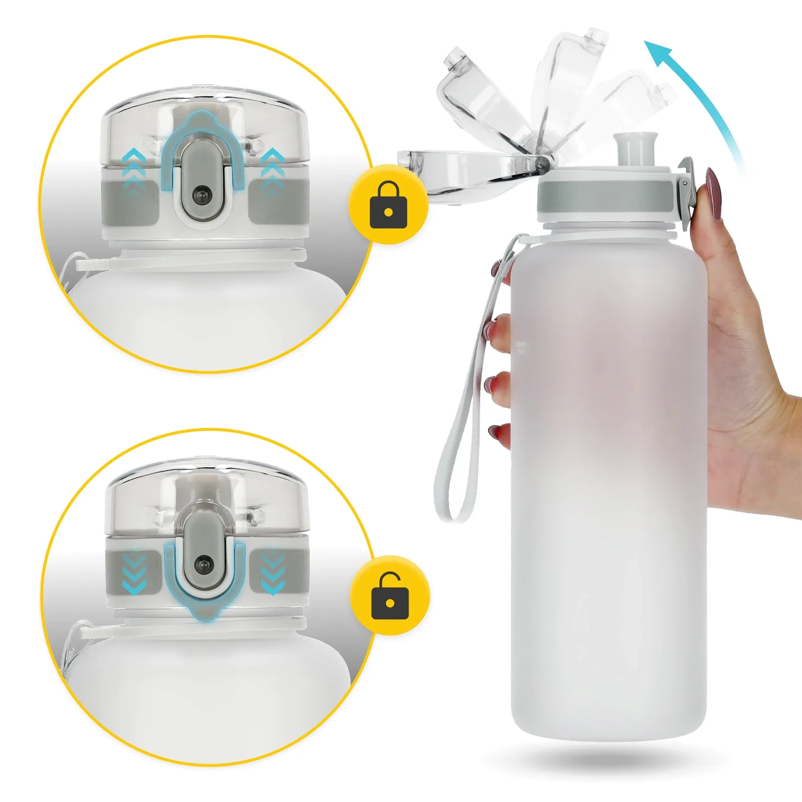 Sportinis vandens butelis 1 l pilkas