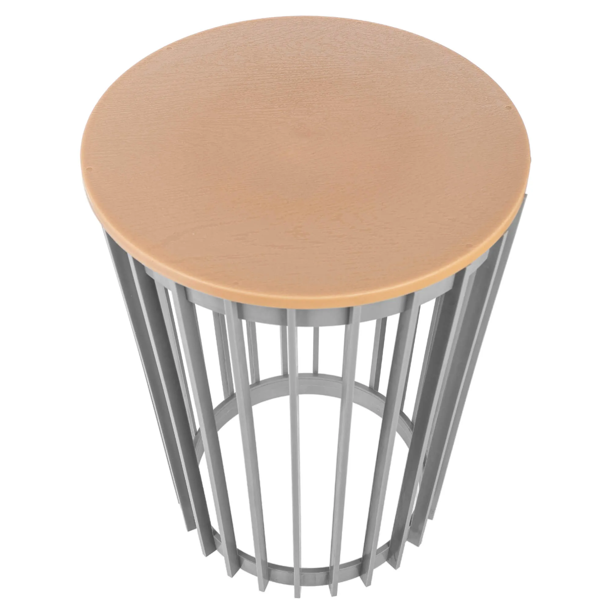 Aytre dvipusis augalų stovas 54 cm platinos spalvos + natūralaus medžio stalviršis