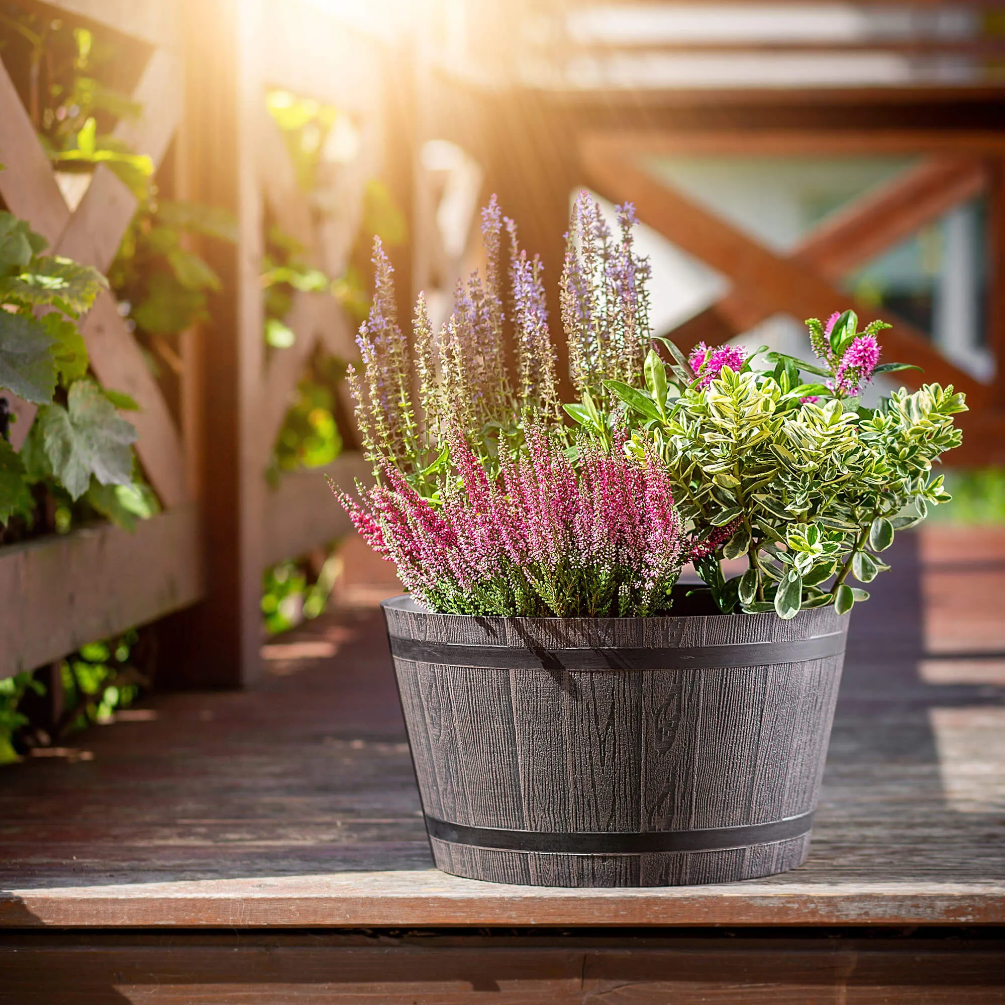 Sori gėlių vazonas 30, 40 cm, tamsiai rudas