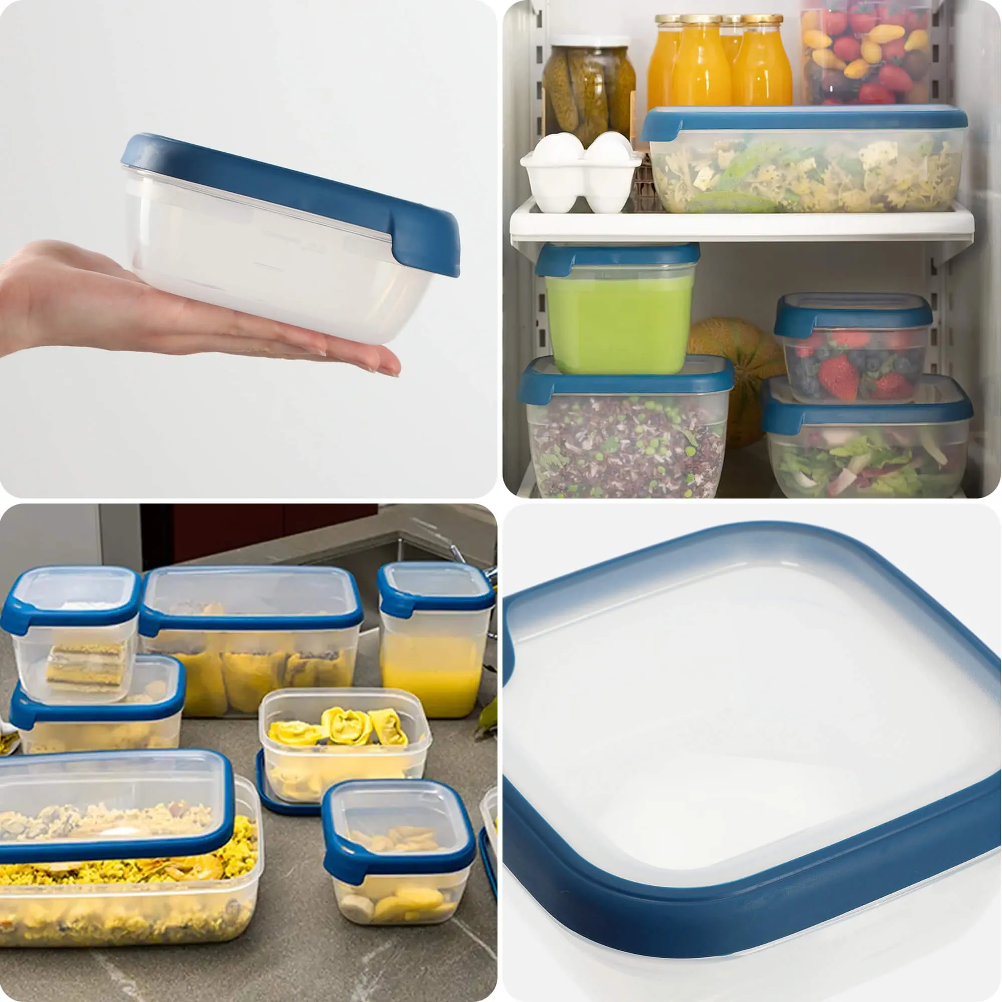Stačiakampis indas 0,75 l Curver Grand Chef Eco Line, mėlynas 7 cm