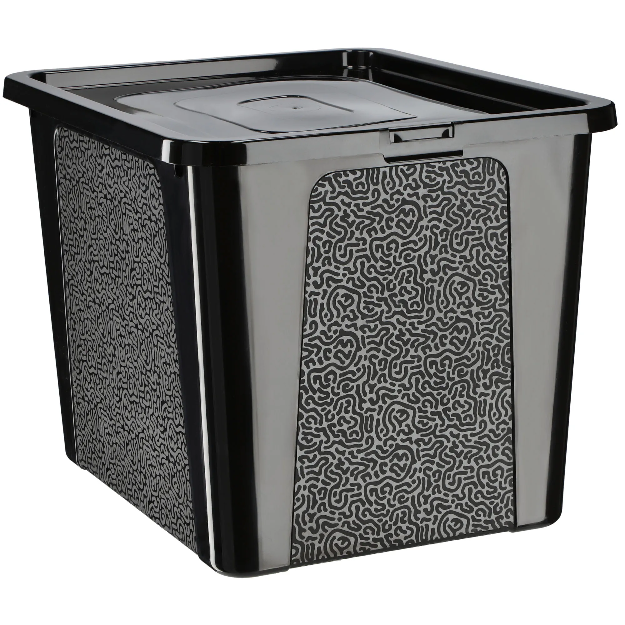 Dozza 30 l juodas sandėliavimo konteineris su dangčiu