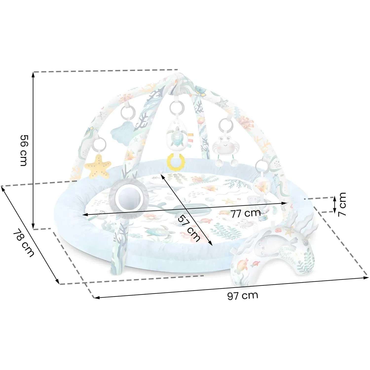 Interaktyvus žaidimų kilimėlis „Ocean Nukido“ – mėlynas - nuotrauka 1