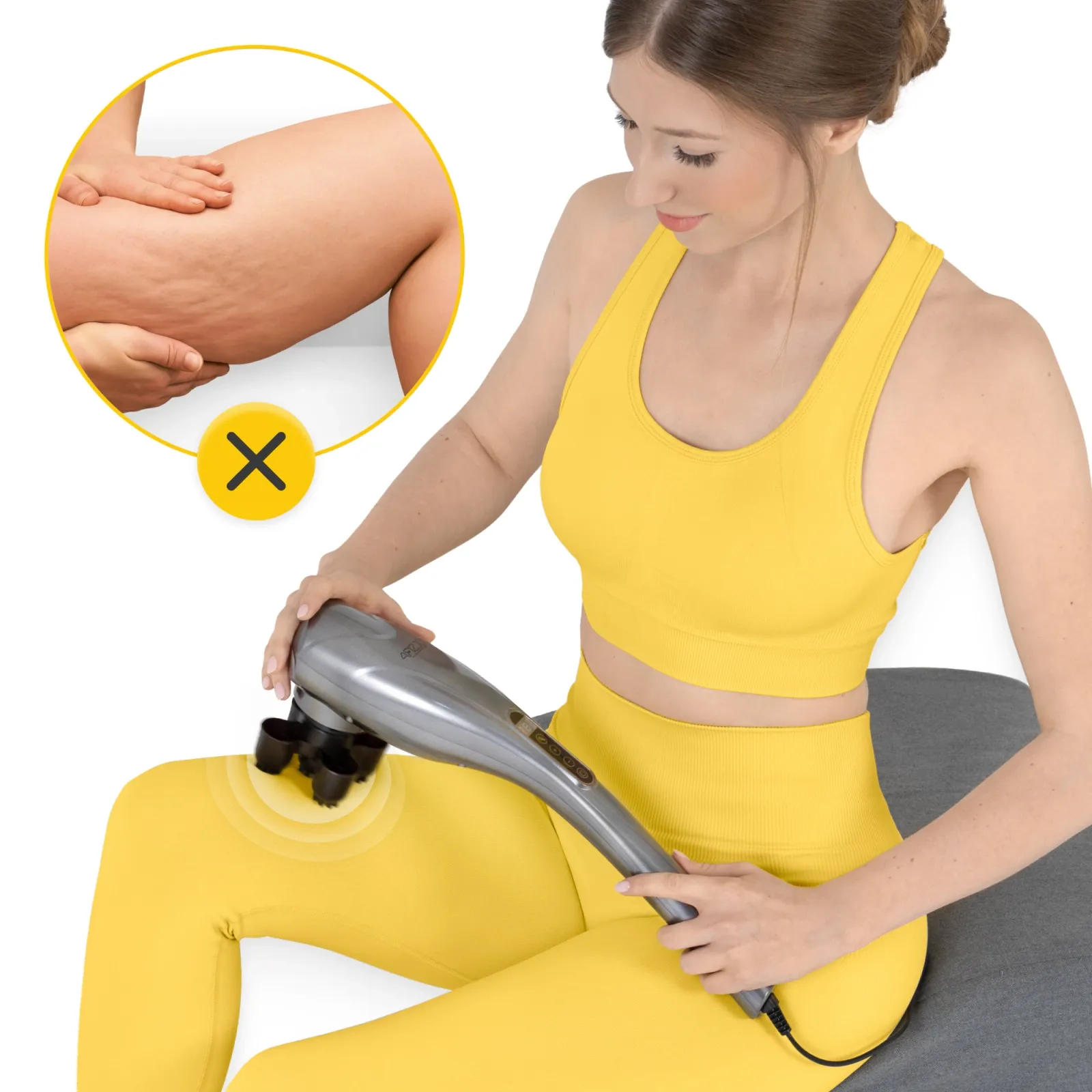 Rankinis vibruojantis kūno masažuoklis pilkas