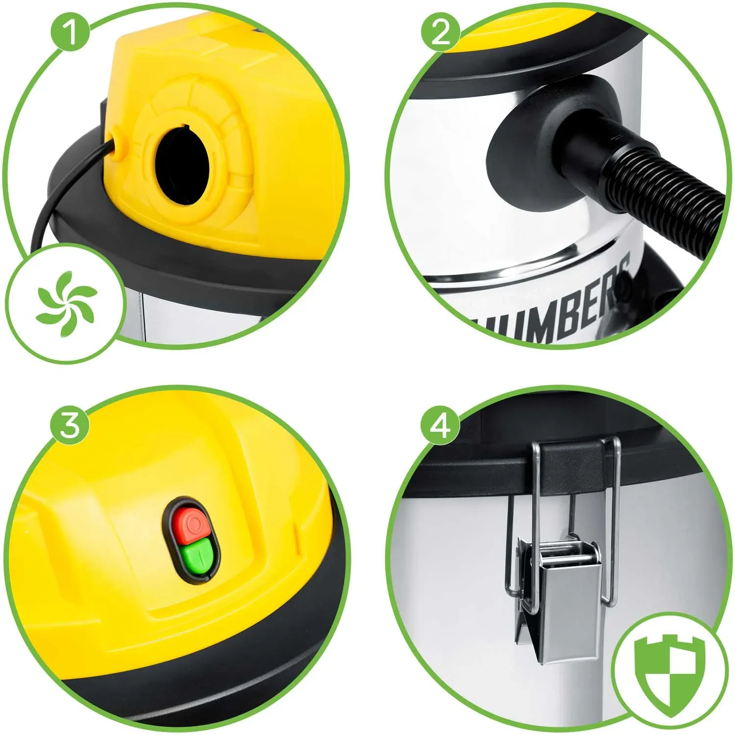 Pramoninis dulkių siurblys 20L 1200W HM-401 - nuotrauka 1