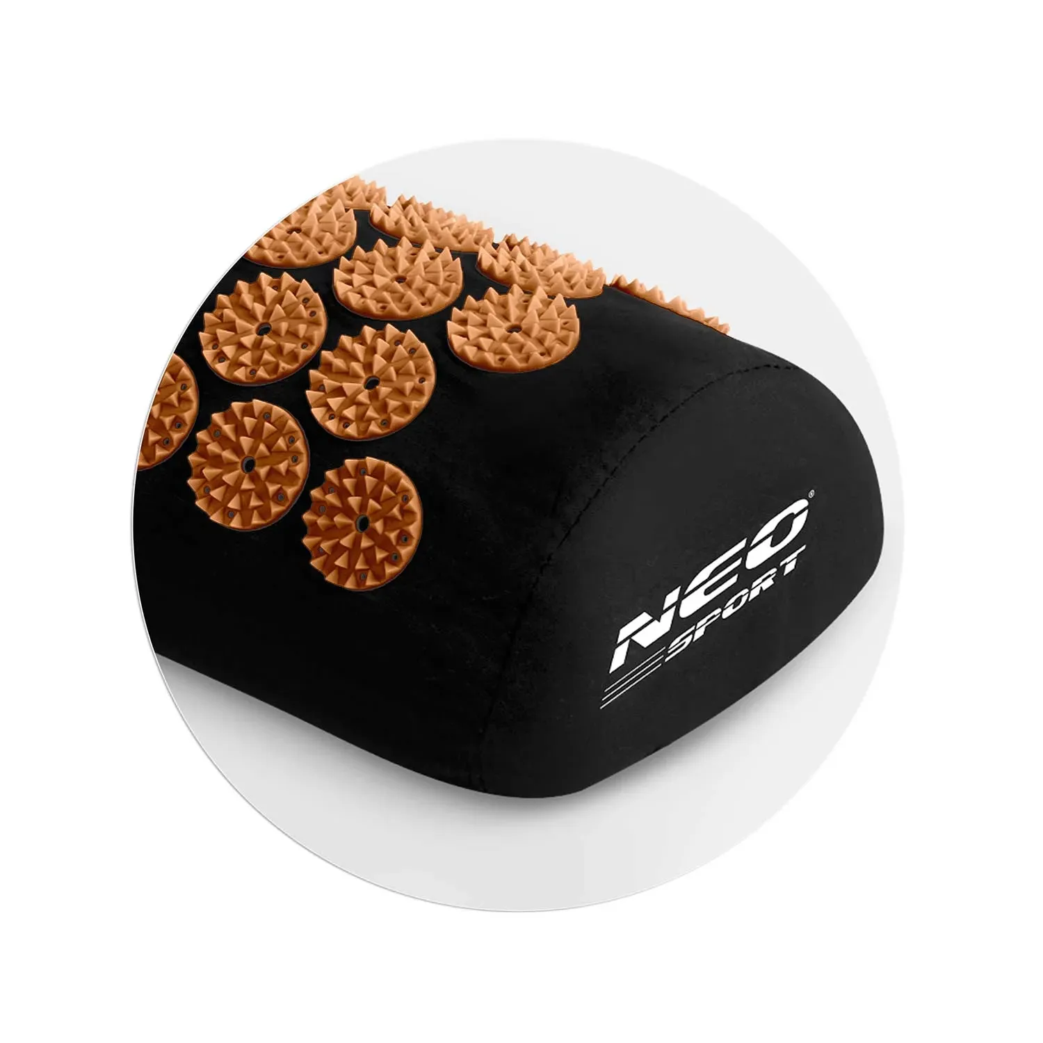 Neo-Sport NS-901 juodas ir auksinis akupresūros kilimėlis su smaigaliais - nuotrauka 1