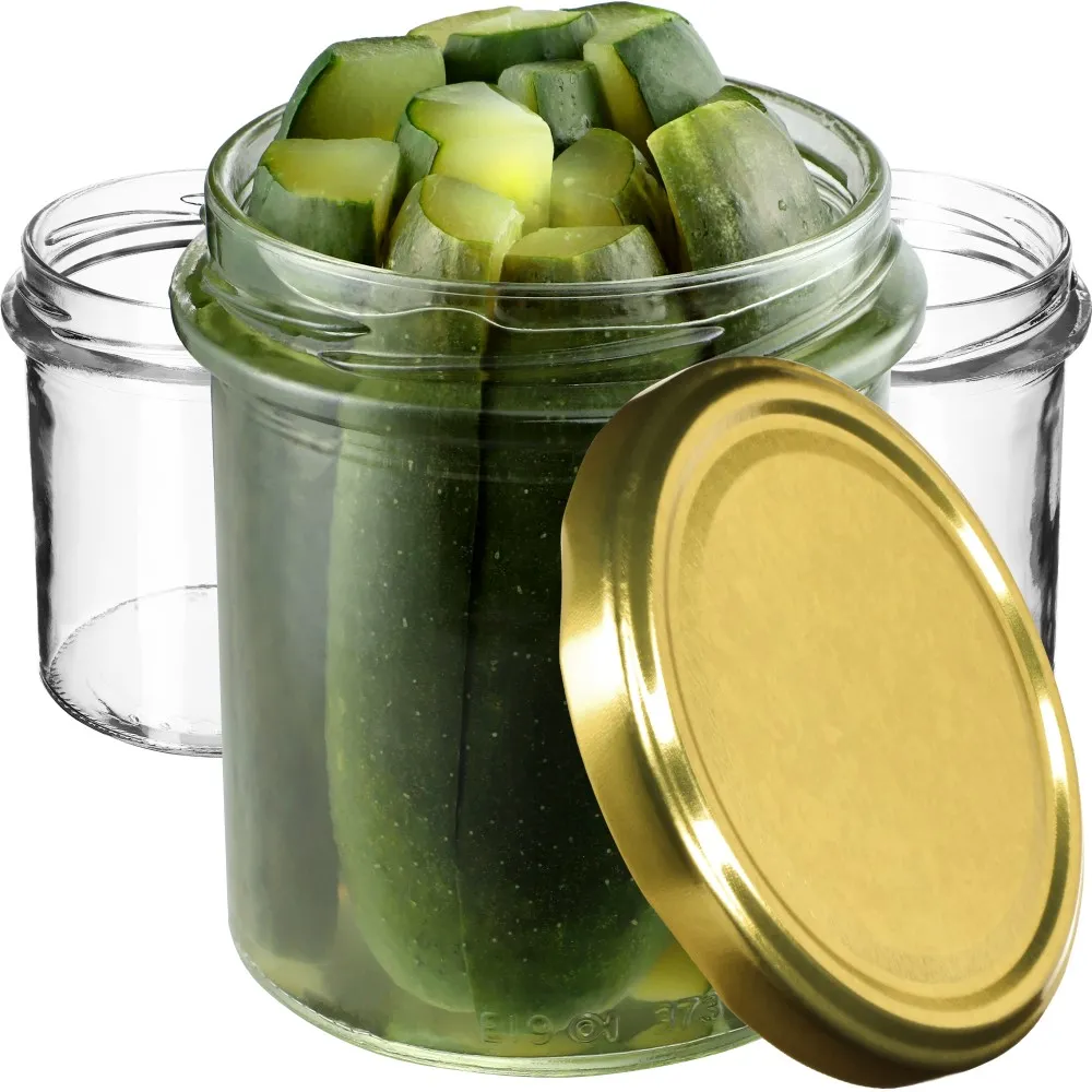 Avila konservavimo stiklainiai 350 ml, 10 vnt., 82 mm + auksiniai dangteliai