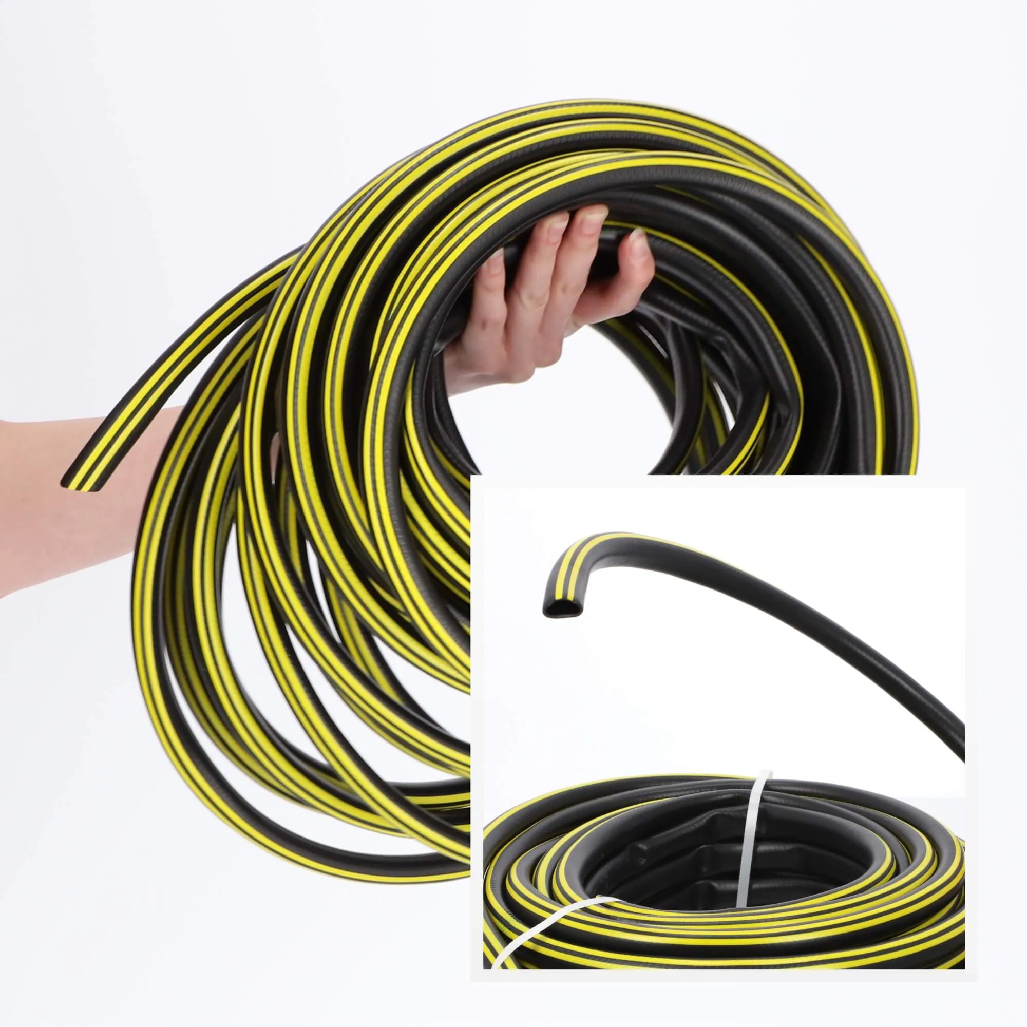 20 m 1/2 colio sodo žarna, juoda ir geltona