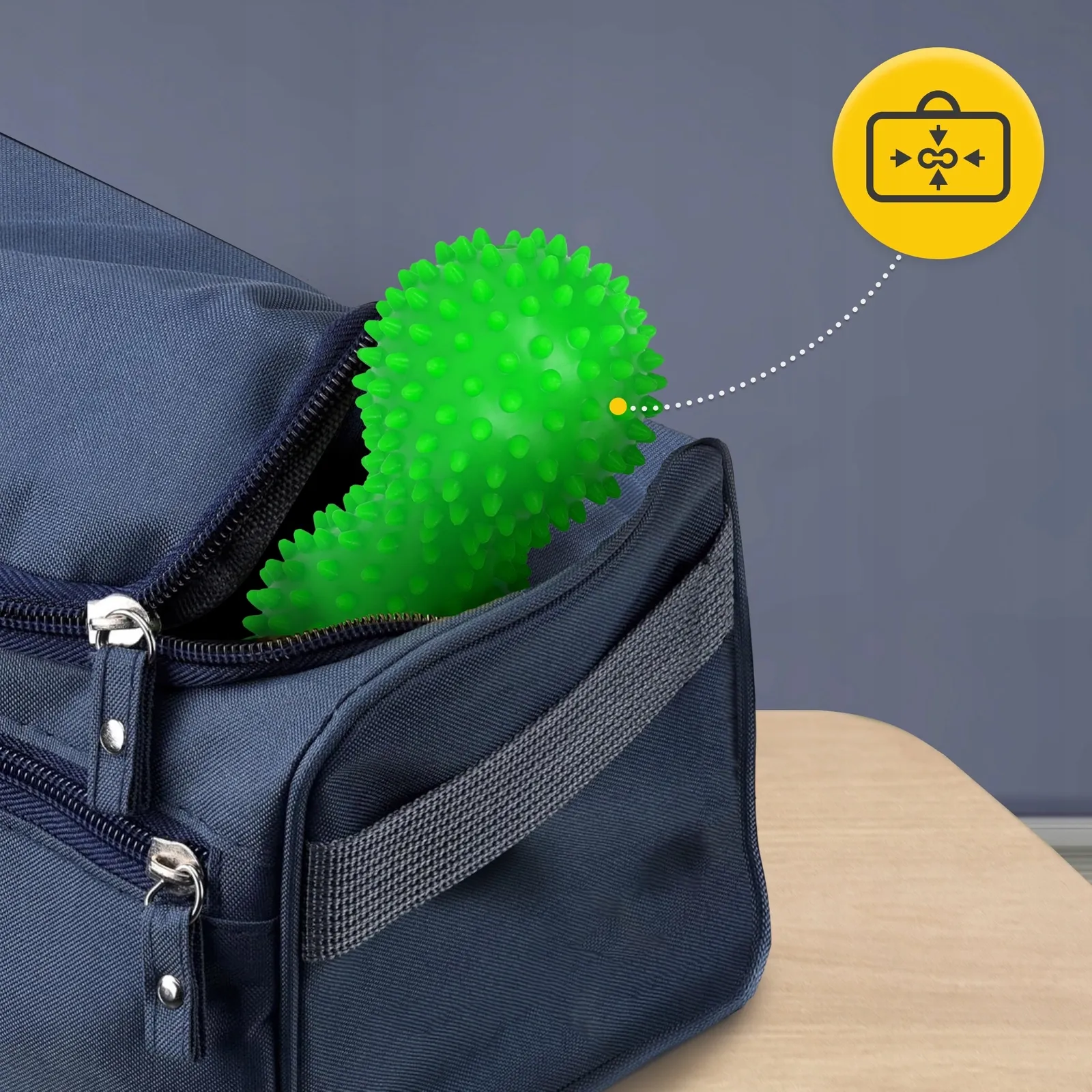 Dvigubas sensorinis masažo kamuoliukas