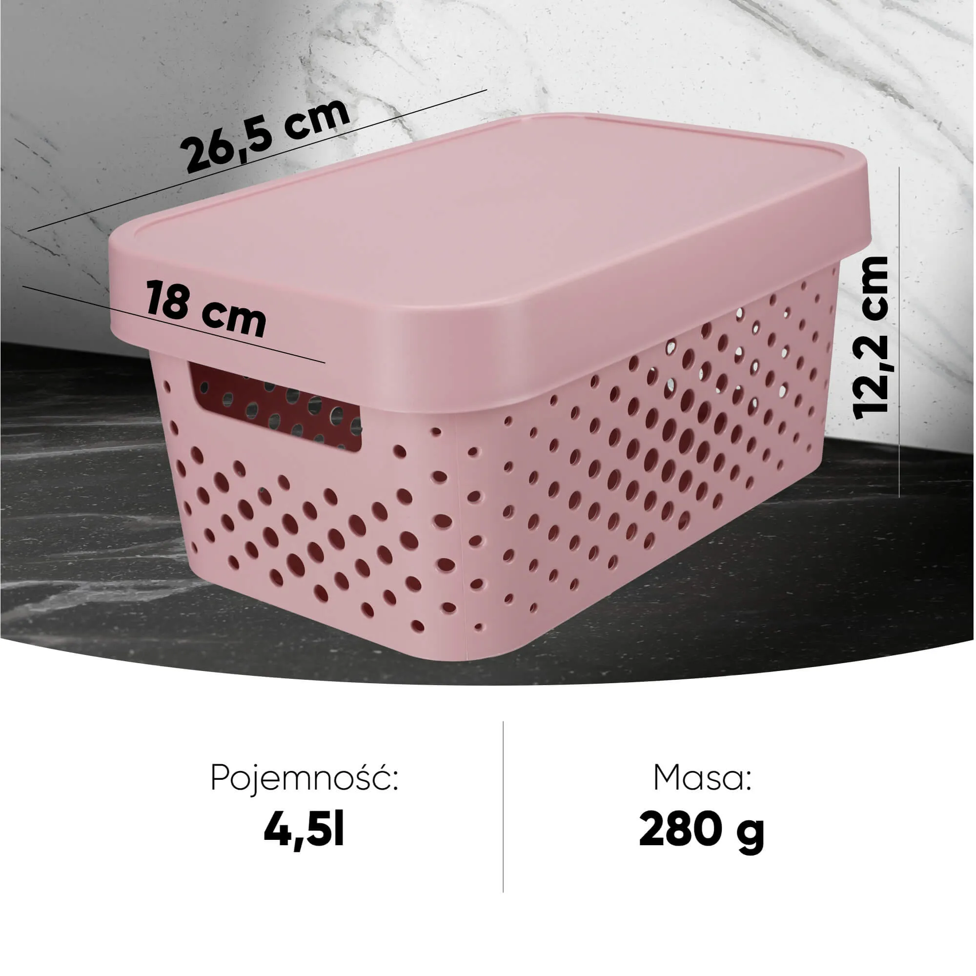 „Infinity Curver“ 4,5 l ažūrinis indas su dangteliu, rožinis