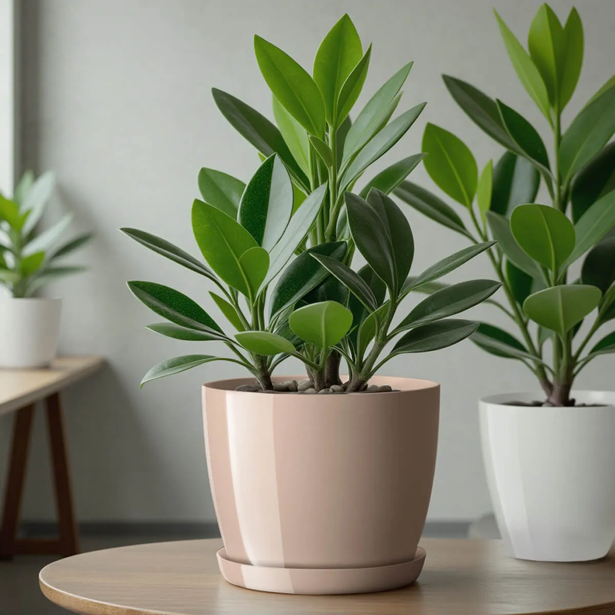 Agen gėlių vazonas su smėlio spalvos lėkštute