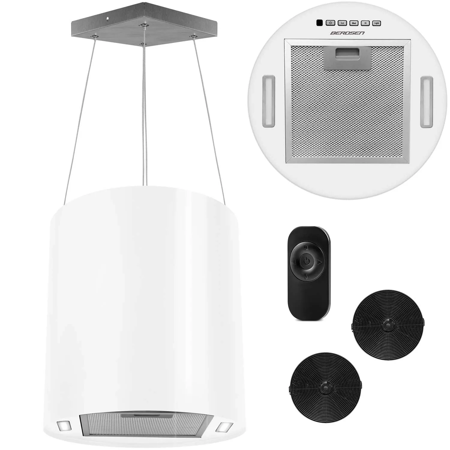 Pakabinamas virtuvės gartraukis, 35 cm, baltas, BT-228 - nuotrauka 1