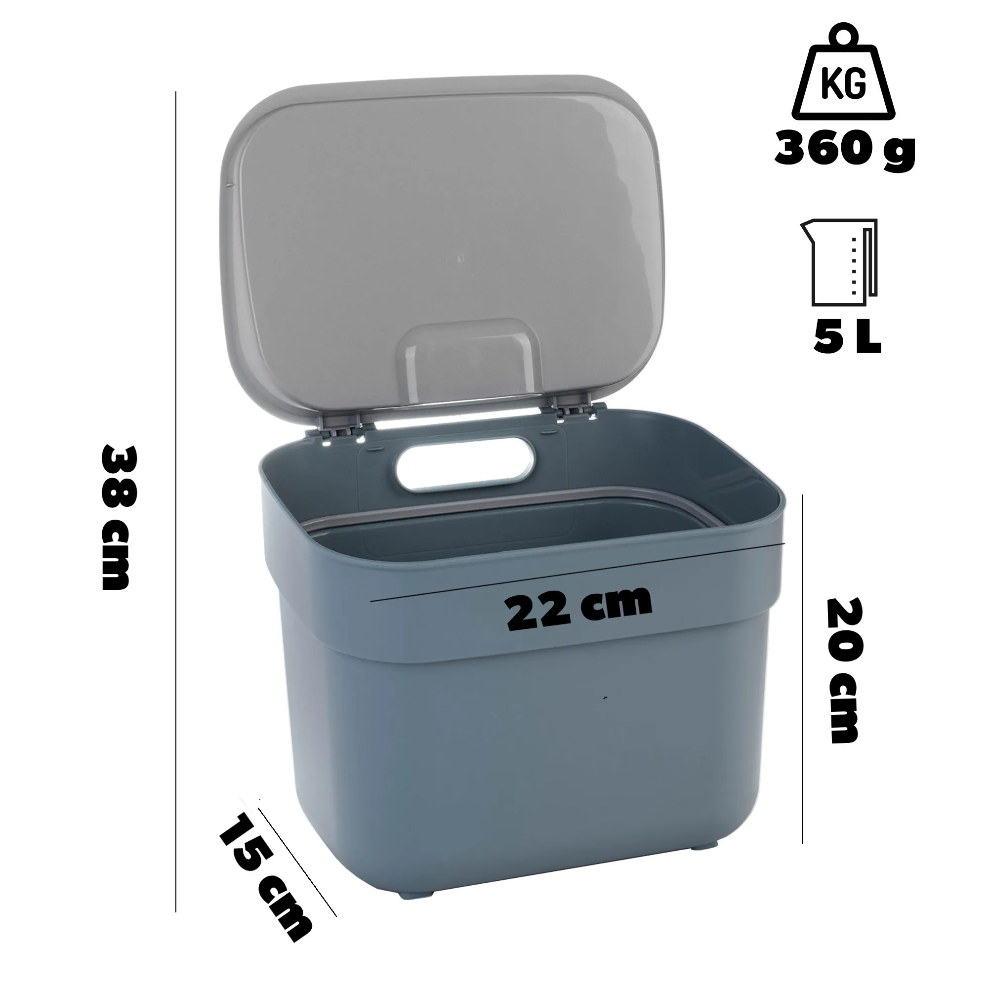 „Curver Ready to Collect“ 5 l talpos mėlyna atliekų rūšiavimo dėžė