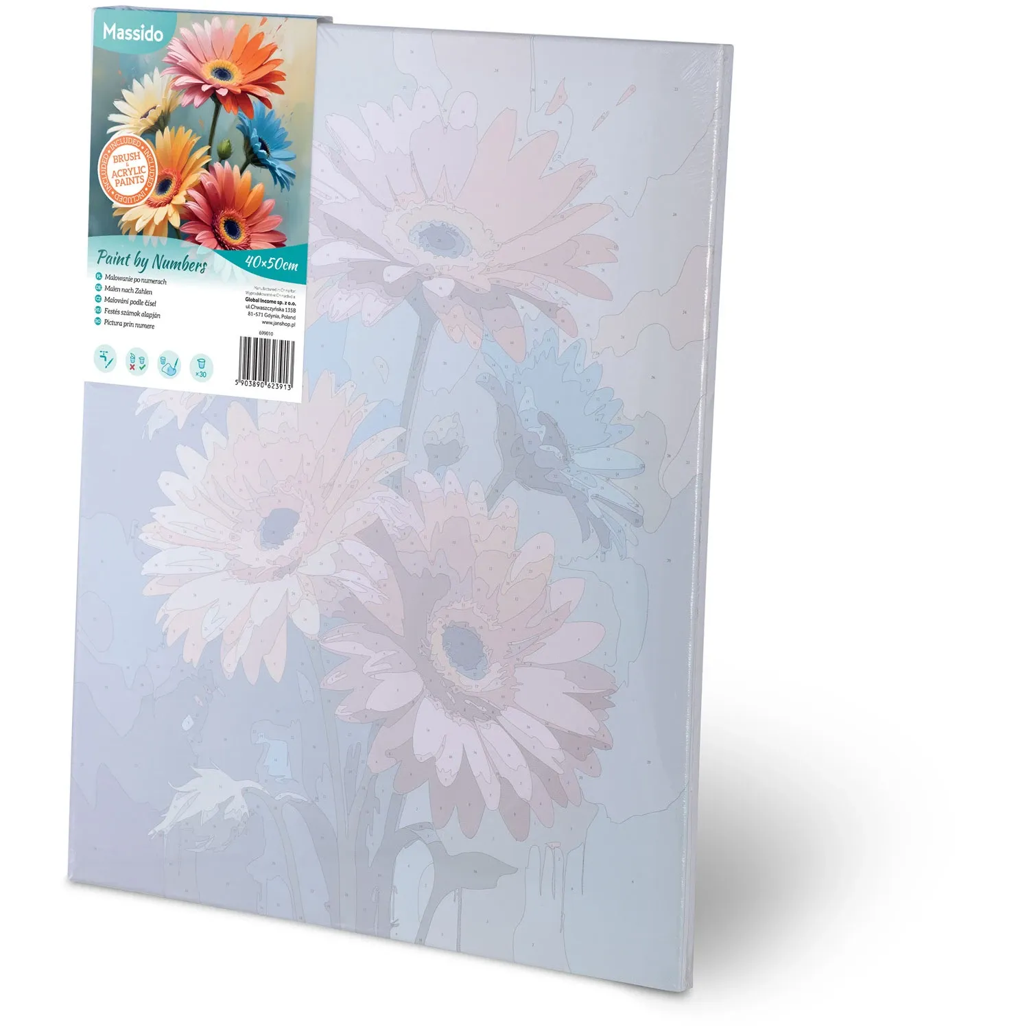Paveikslas, tapytas skaičiais, 40x50 cm, Massido Flowers - nuotrauka 1