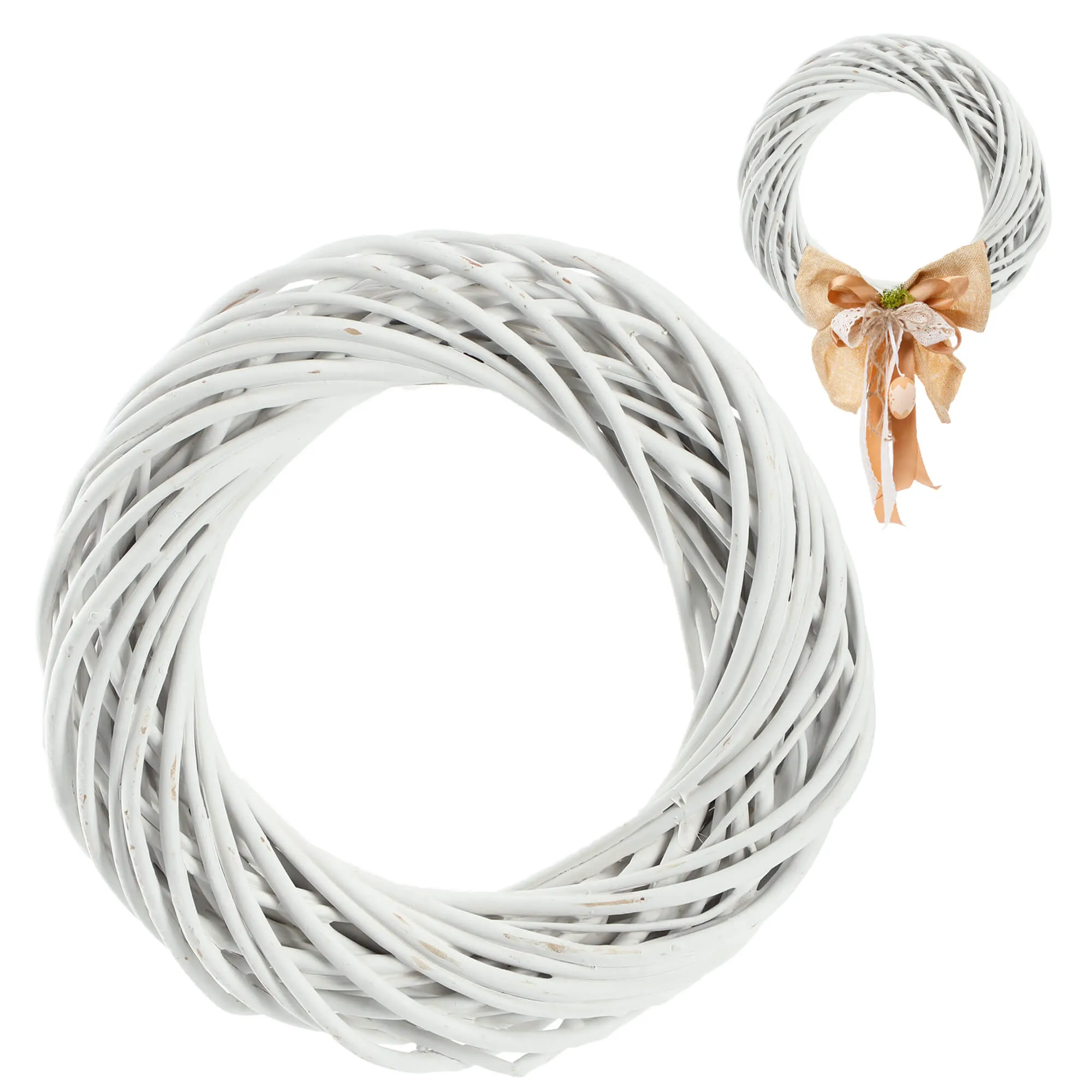 Berno vytelių vainikas 40 cm, baltas