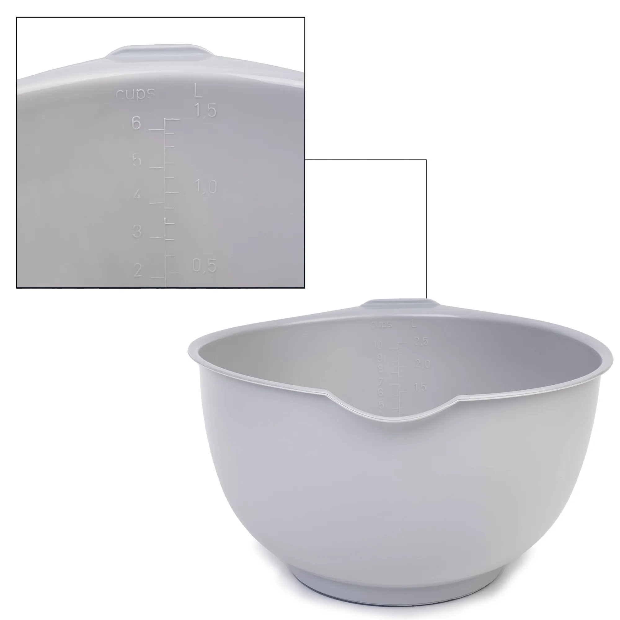 Curver virtuvinių dubenėlių rinkinys 1,5 l + 2 l + 2,5 l, pilkas