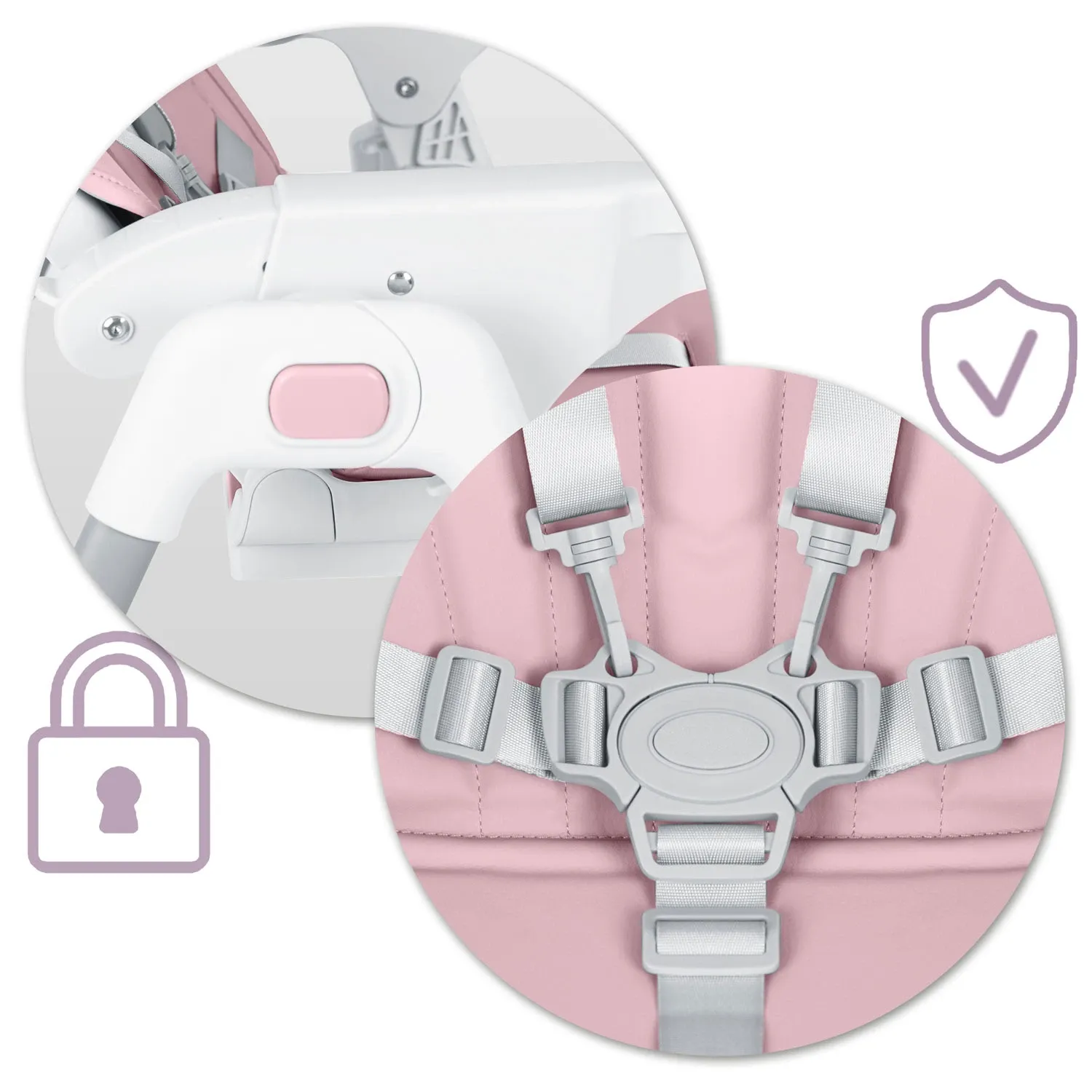 Ricokids Tulo rožinė maitinimo kėdutė - nuotrauka 1