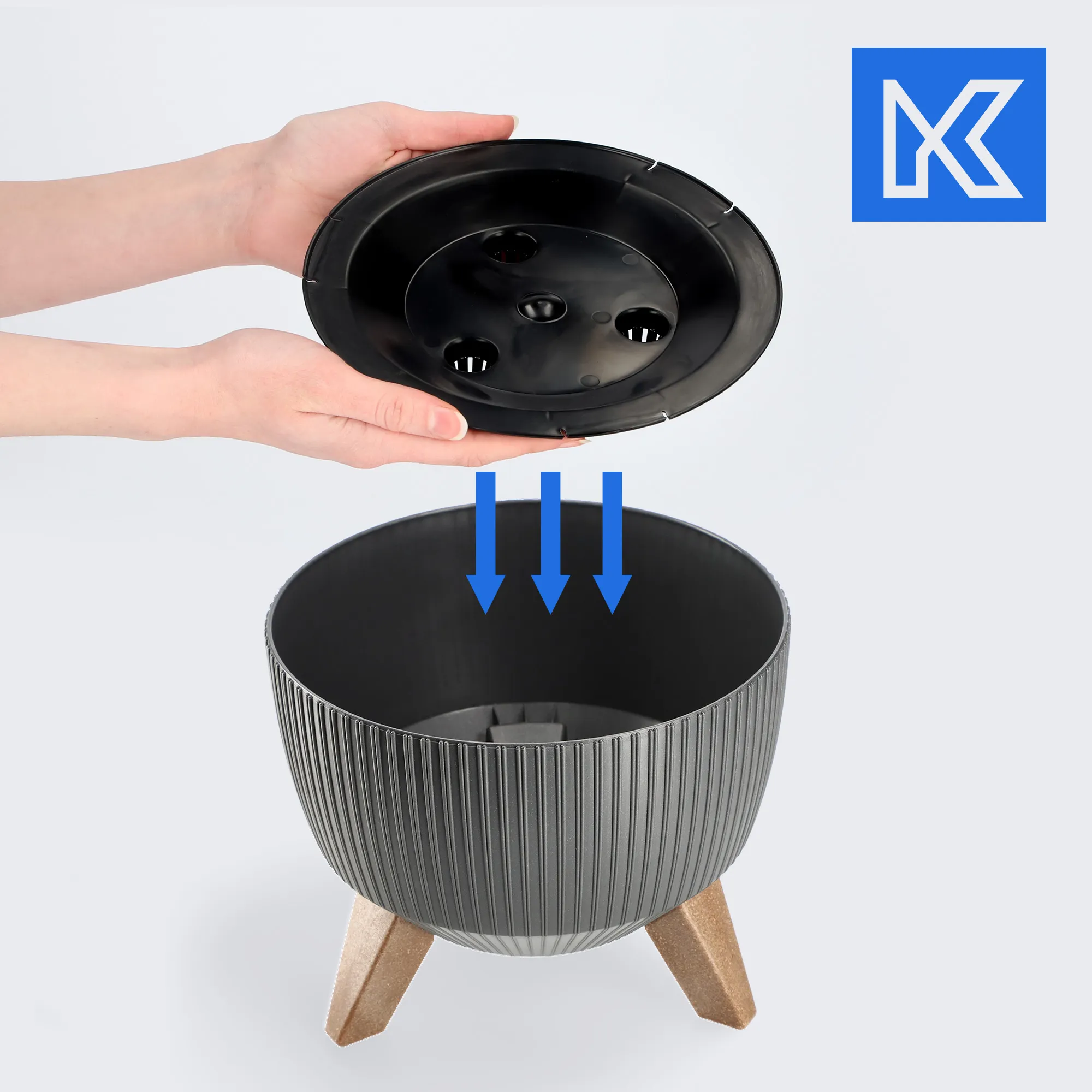 Milis gėlių dubuo su kojelėmis 24 cm