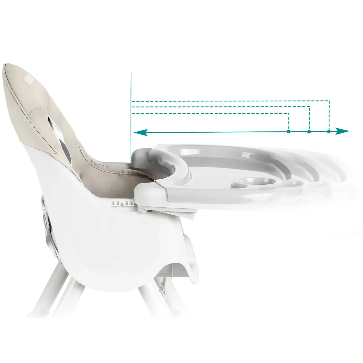 Milo Ricokids maitinimo kėdutė su staliuku ir seilinuku, pilka - nuotrauka 1