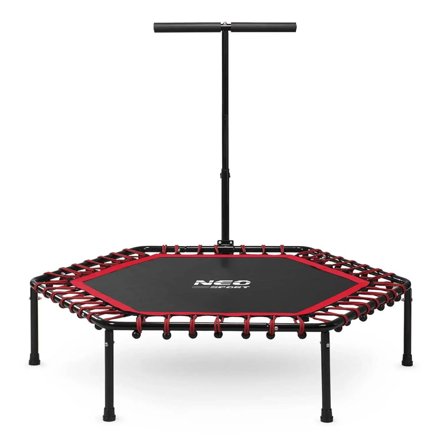 „Neo-Sport Fitness“ batutas su rankena, 127 cm – šešiakampis, raudonas - nuotrauka 1