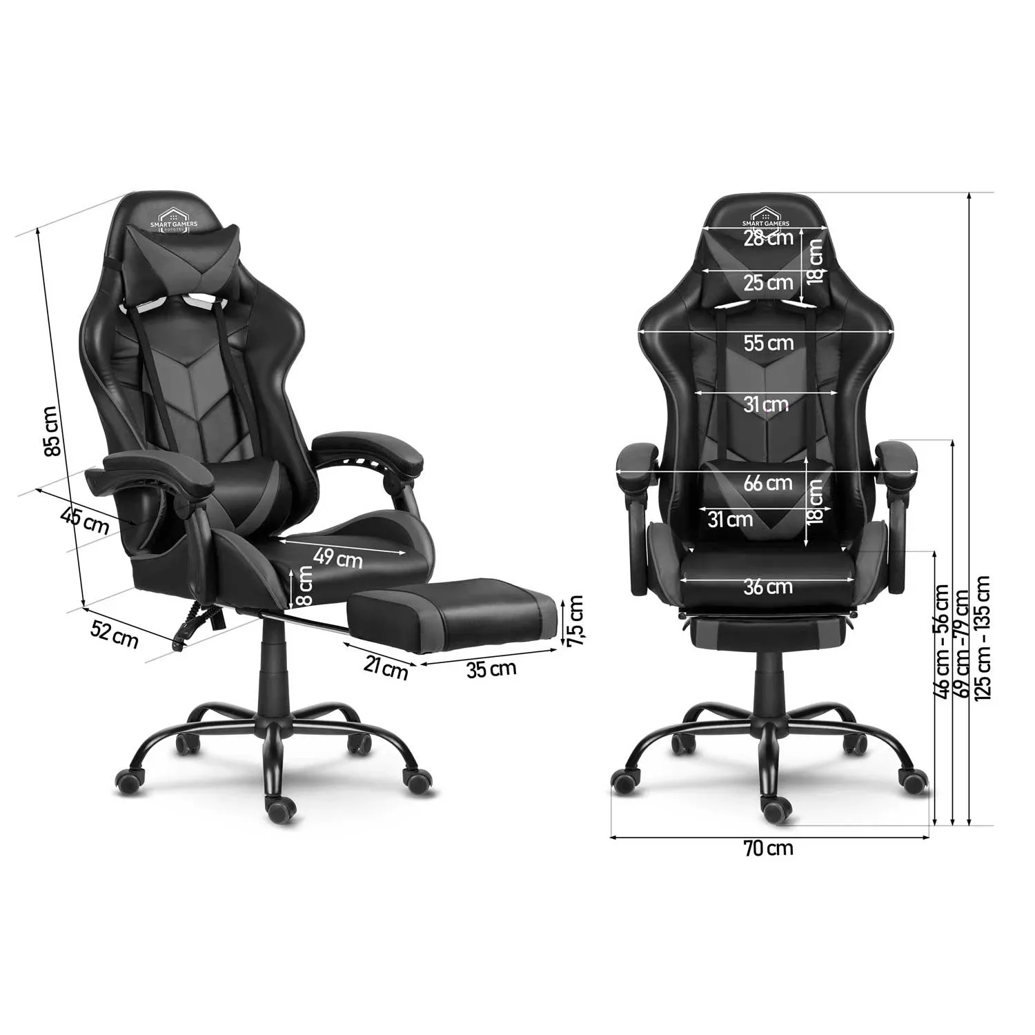 Sofotel Cerber žaidimų biuro kėdė, juoda ir pilka - nuotrauka 1