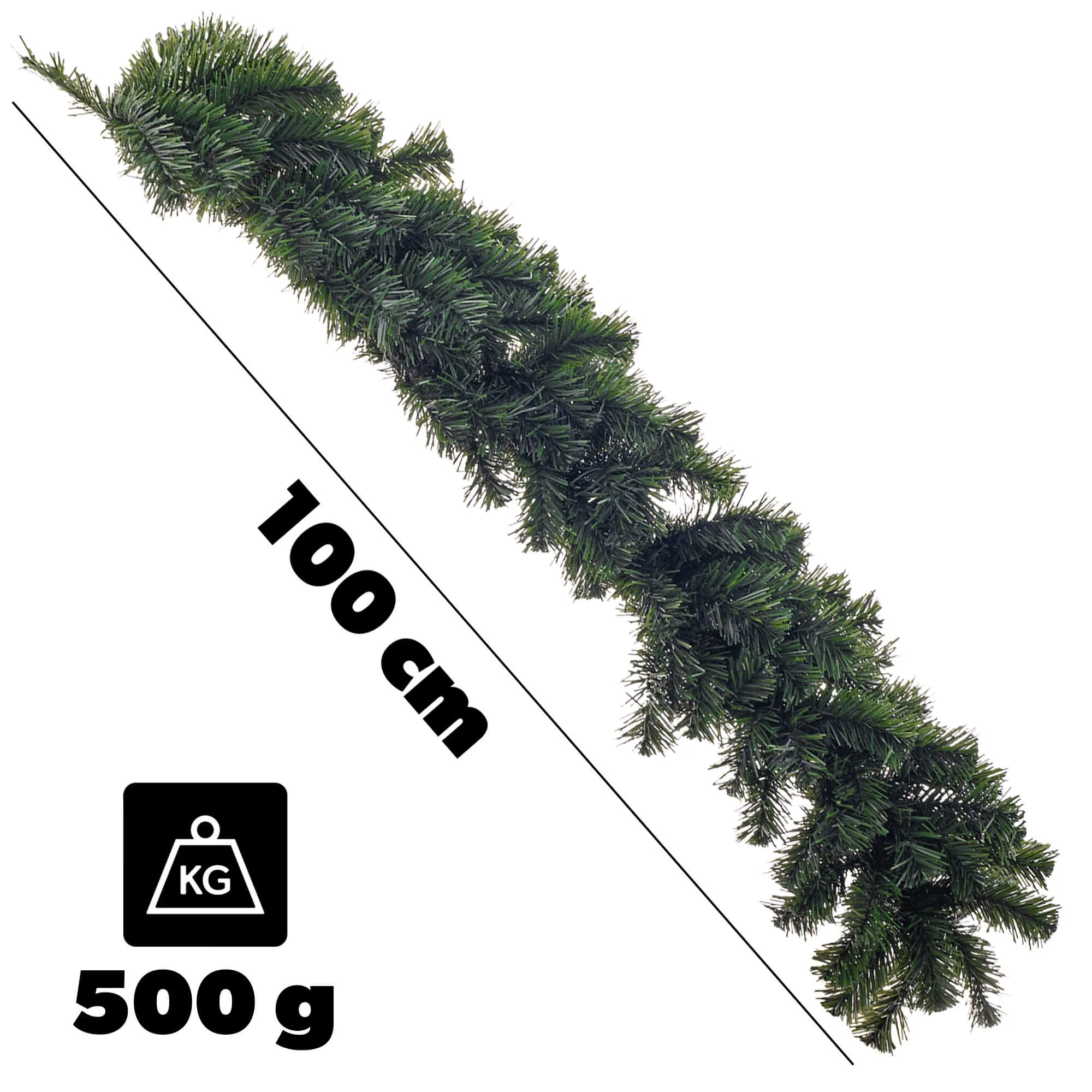 Rille Kalėdų eglutės girlianda, 100 cm, žalia