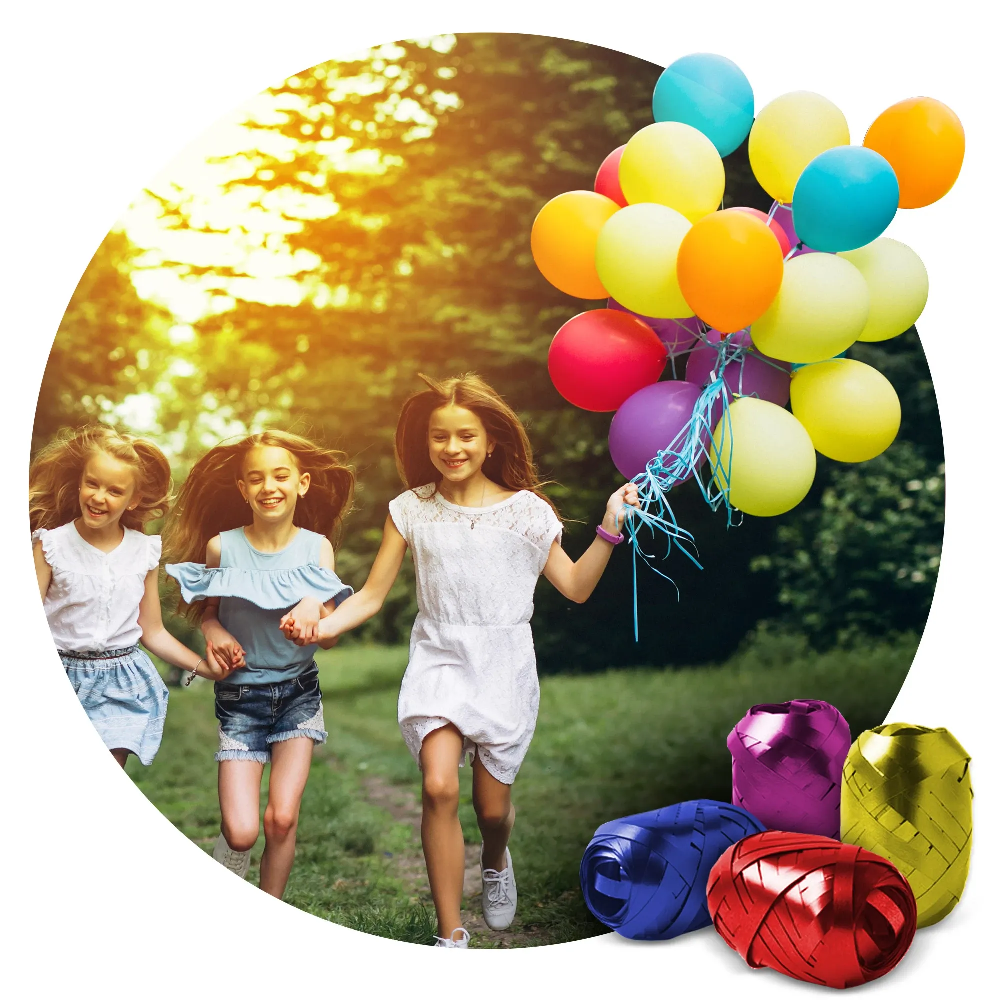 Helio balionas 0,20 m3 su balionais ir Ricokids juostele - nuotrauka 1