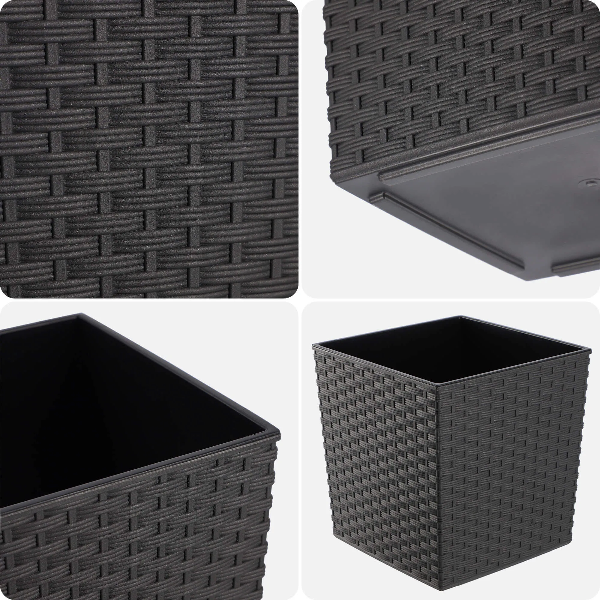 Gėlių vazonas su rotango įdėklu 19 cm