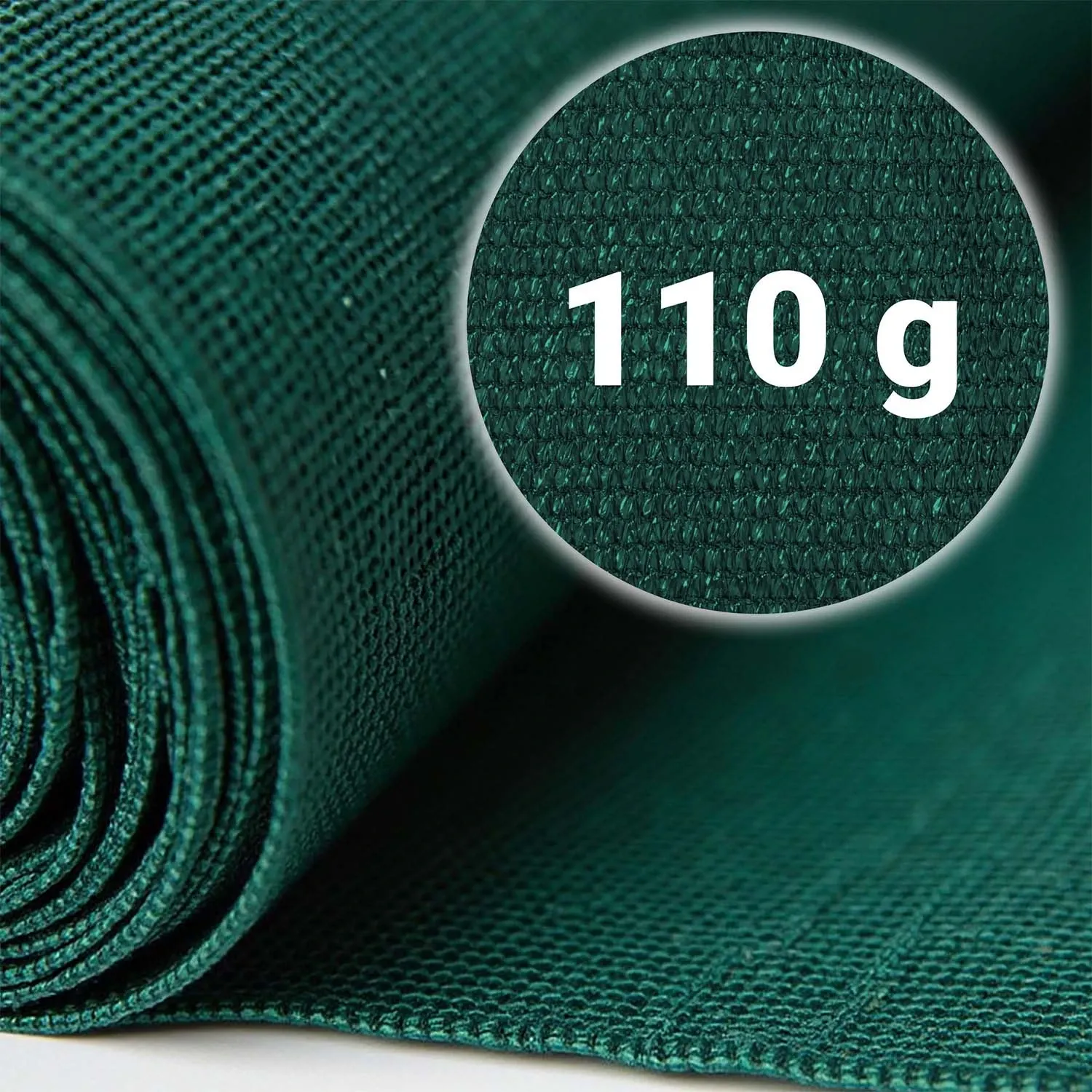 Tinklelis nuo šešėlių 1,5 x 25 m, 110 g/m2 + 50 spaustukų, žalias - nuotrauka 1