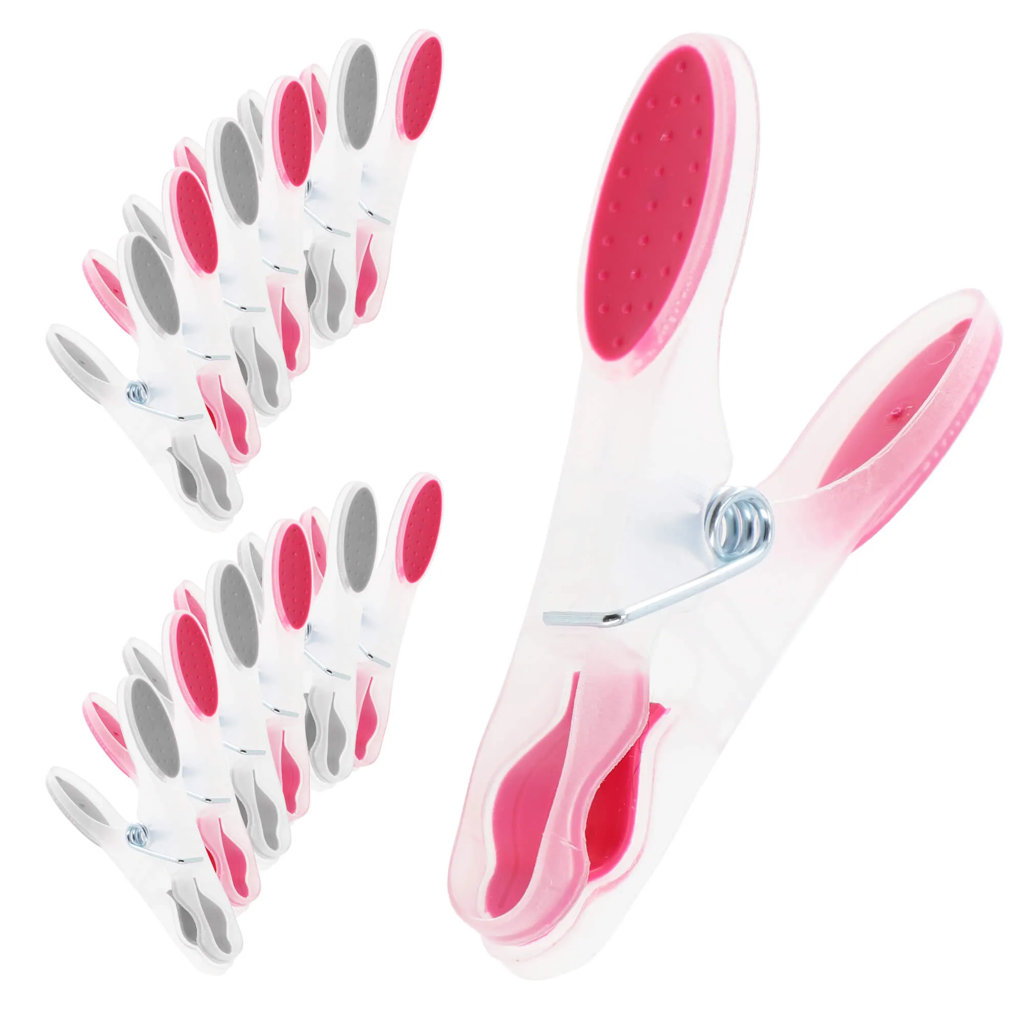 „Luant“ plastikiniai skalbinių segtukai, pilki ir rožiniai, 12 vnt.