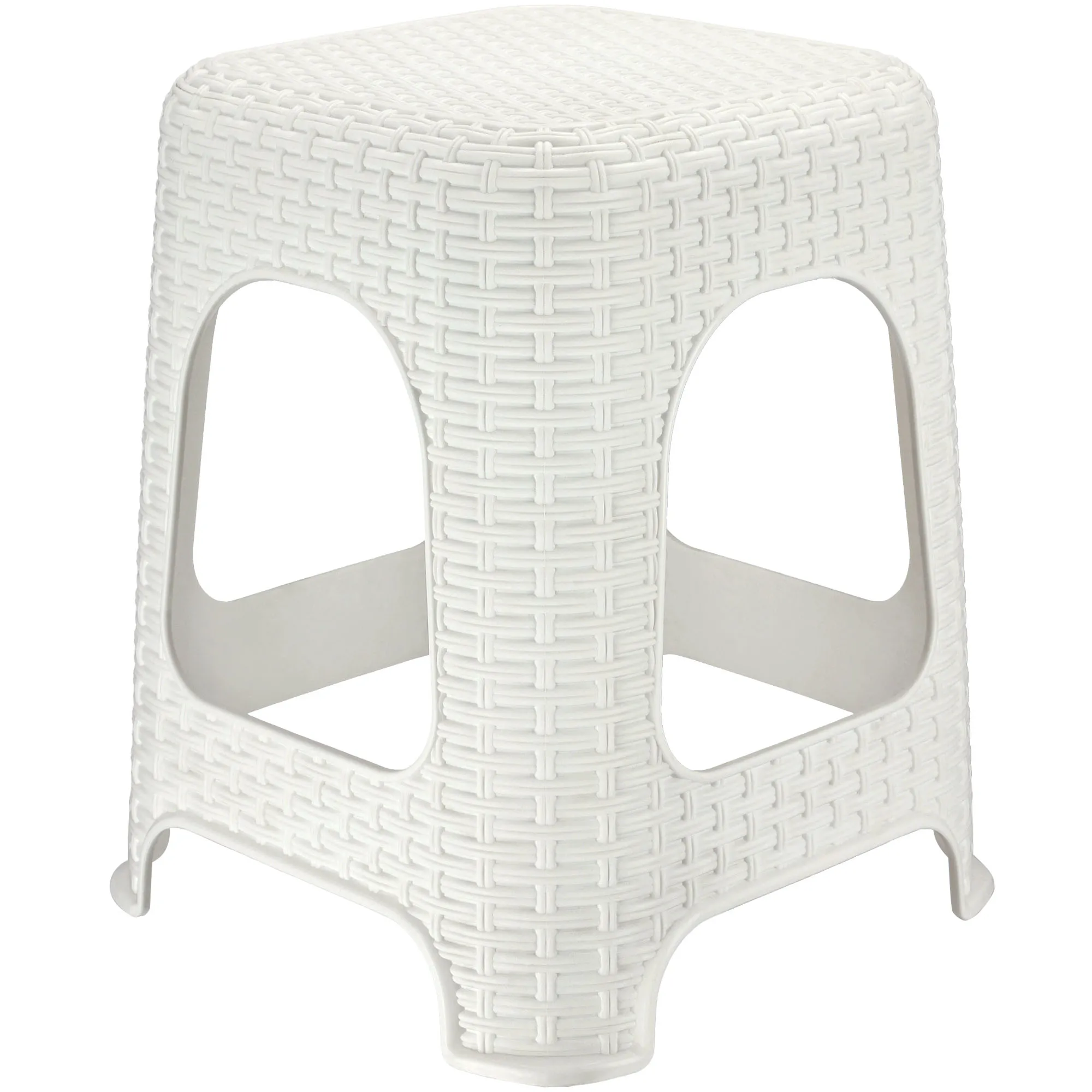 Rotango taburetės 45 x 26 cm, baltos, 4 vnt.
