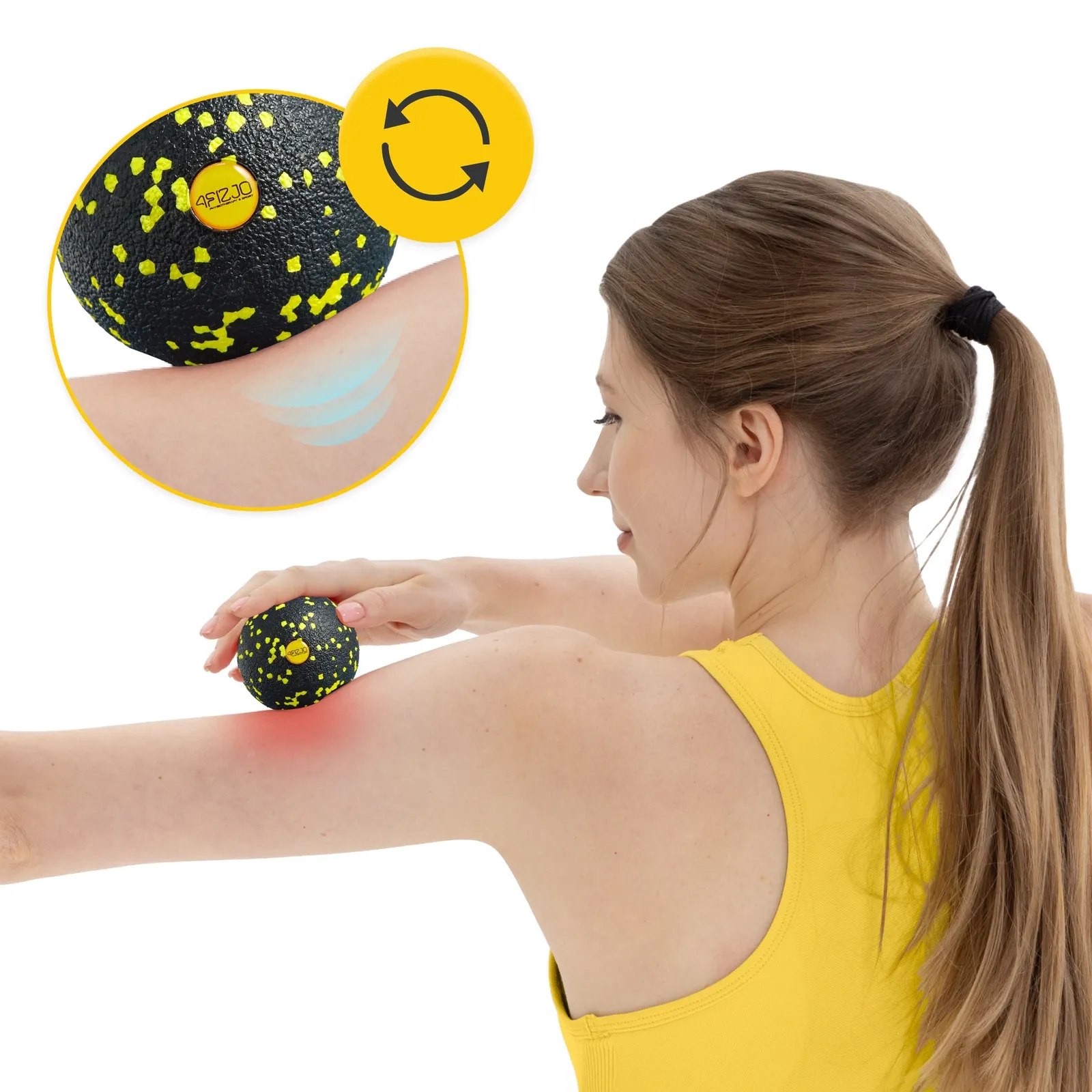 EPP masažo kamuoliukas 8 cm geltonas