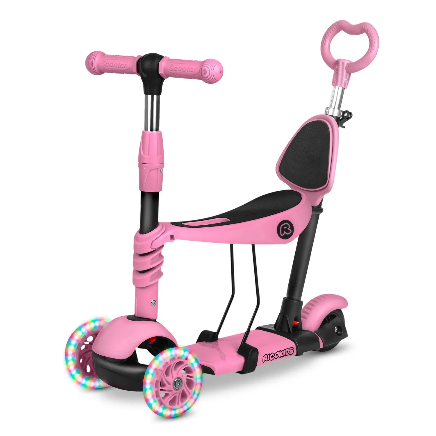 „Ricokids Todi“ triratis paspirtukas – rožinis - nuotrauka 1