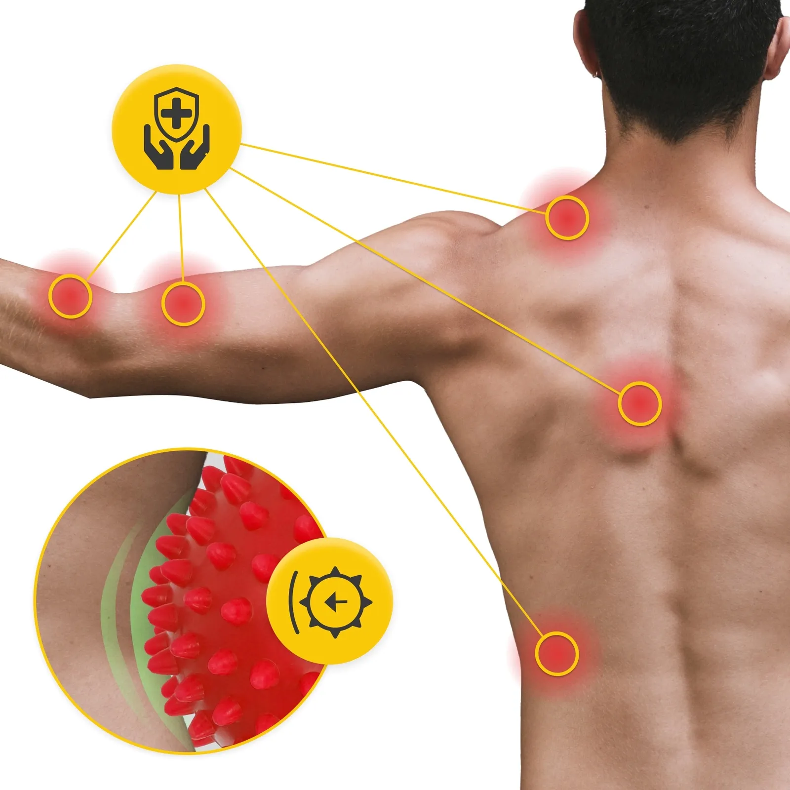 Dvigubas sensorinis masažo kamuoliukas