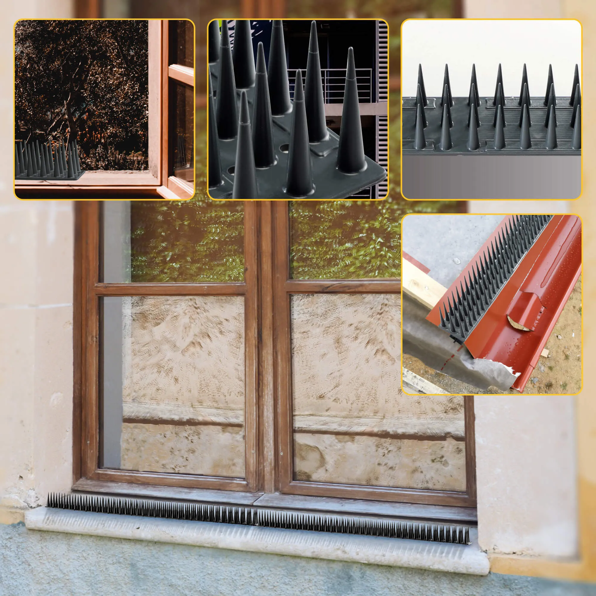 „Arcas“ plastikiniai paukščių apsaugos smaigai, antracito spalvos, 24 vnt.