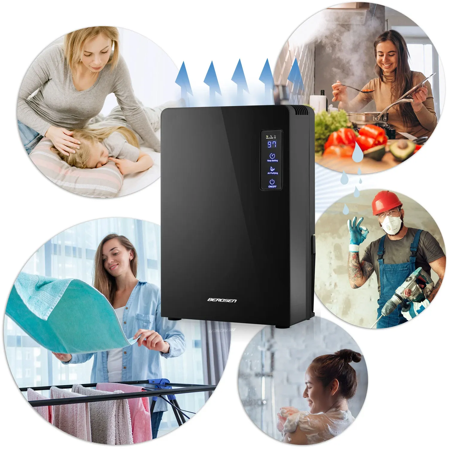 Berdsen BR-22A juodas oro sausintuvas - drėgmės sugėriklis - nuotrauka 1