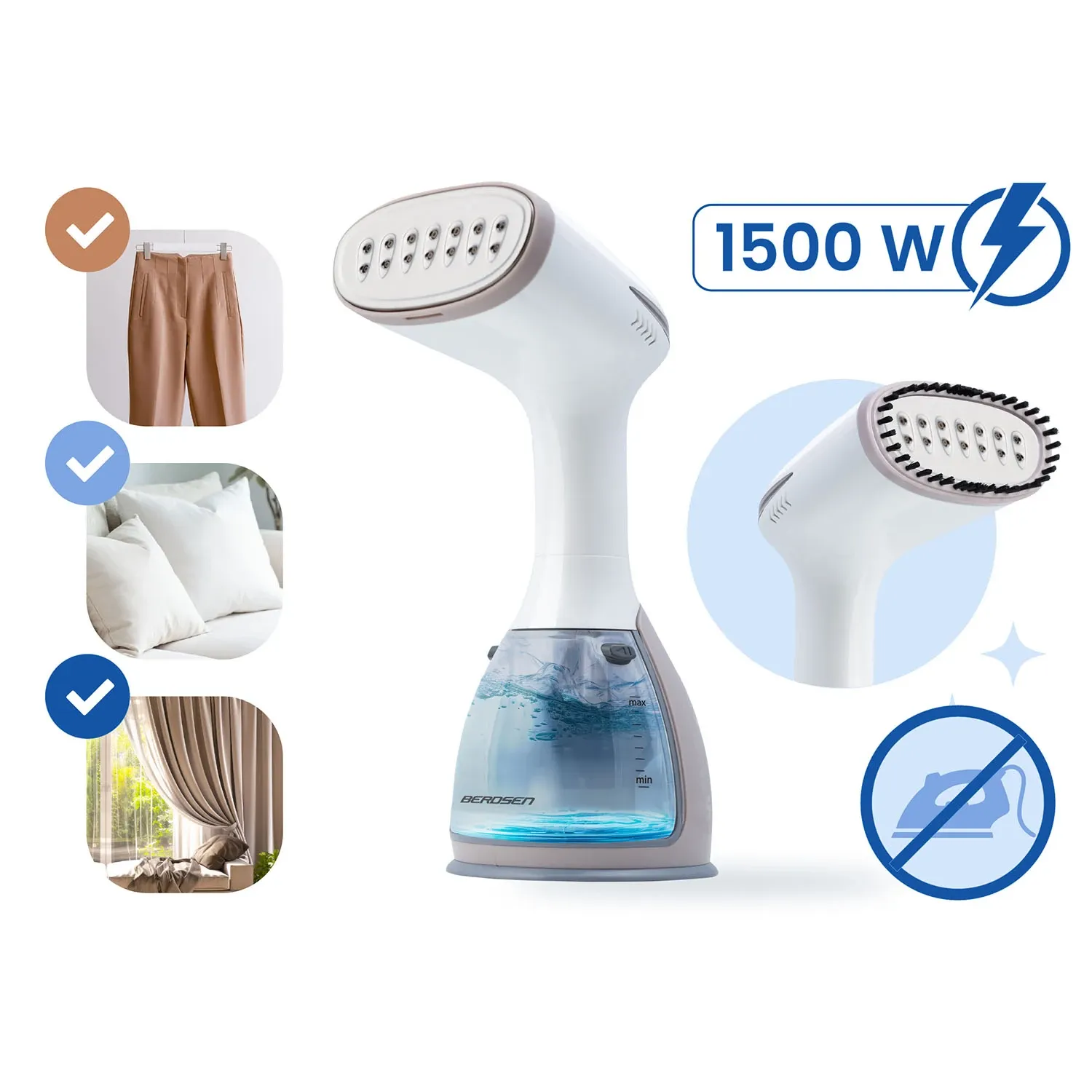 Berdsen BD-310 1500W drabužių garintuvas - nuotrauka 1