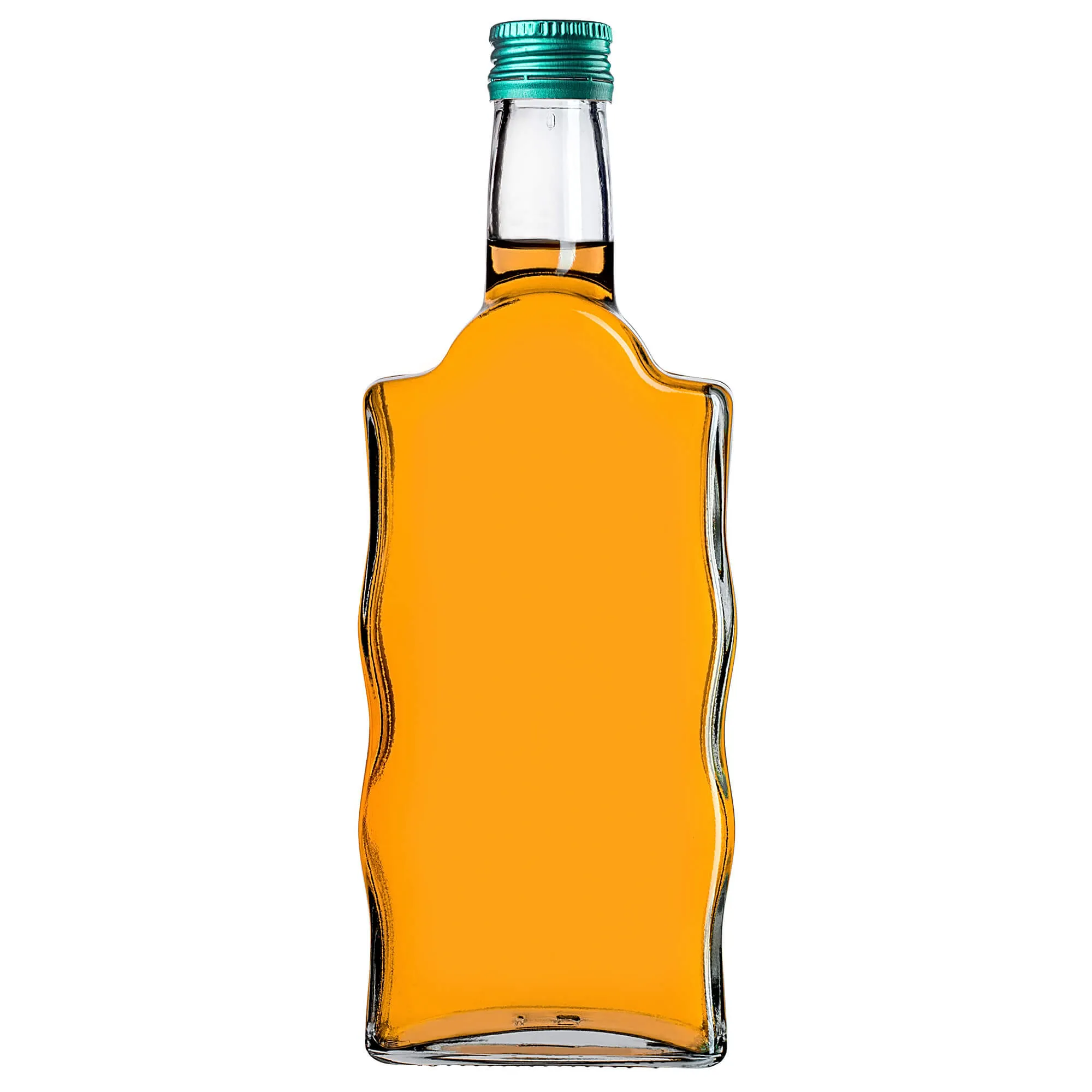 Fala stiklinis tinktūros buteliukas 500 ml su žaliu dangteliu 5 vnt.